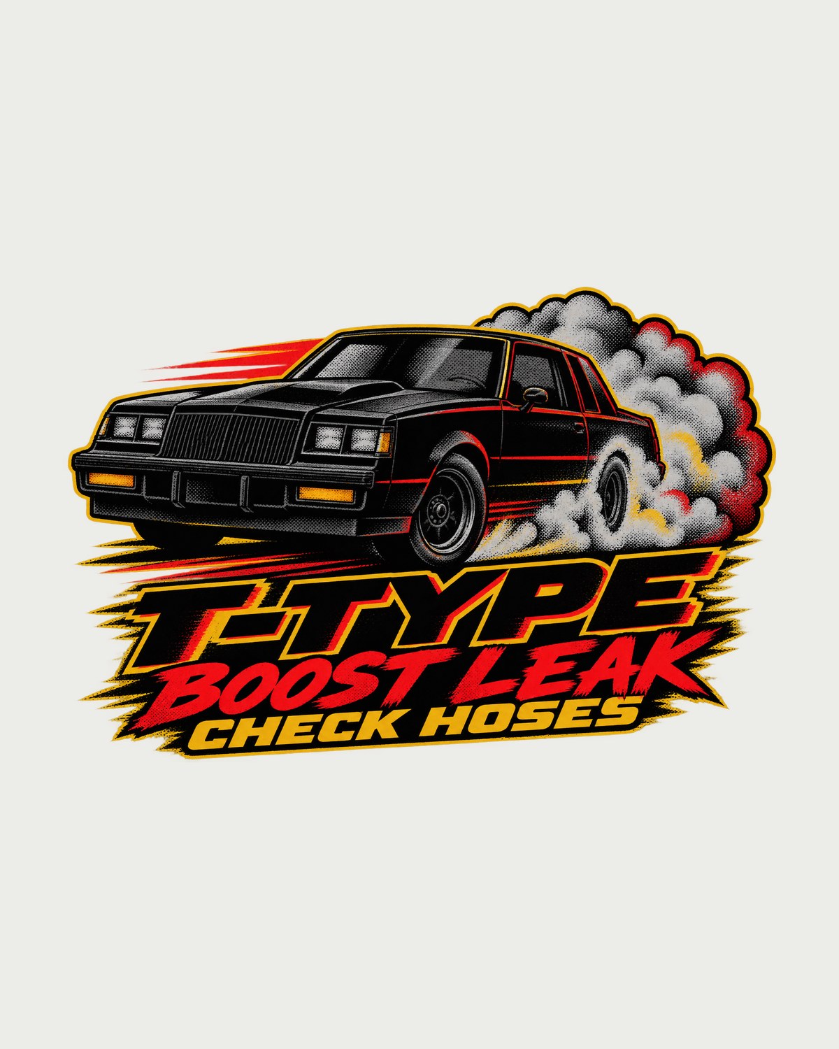 Buick Regal T-Type 1986 Burnout Halftone Shirt design only