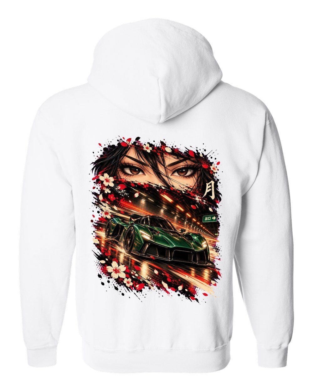 Aston Martin Valkyrie Anime Girl Zip Hoodie White back