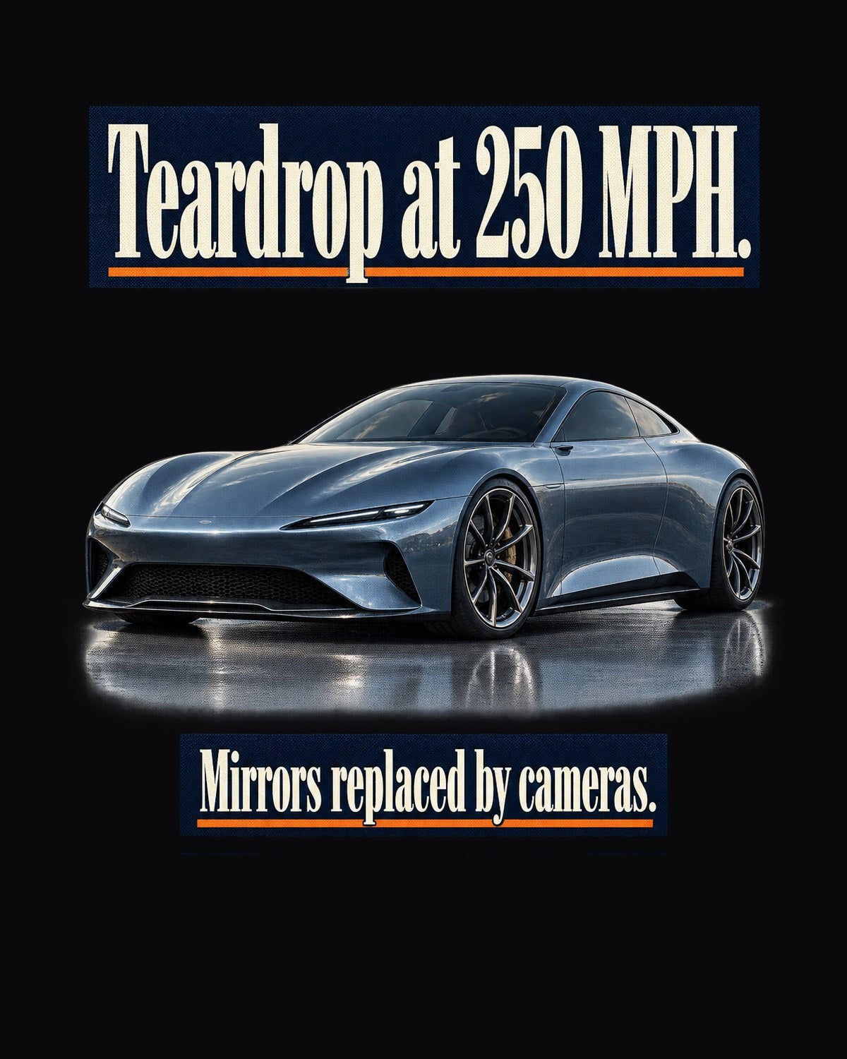 McLaren Speedtail Editorial Headline Shirt, 250 MPH Car Tee design only