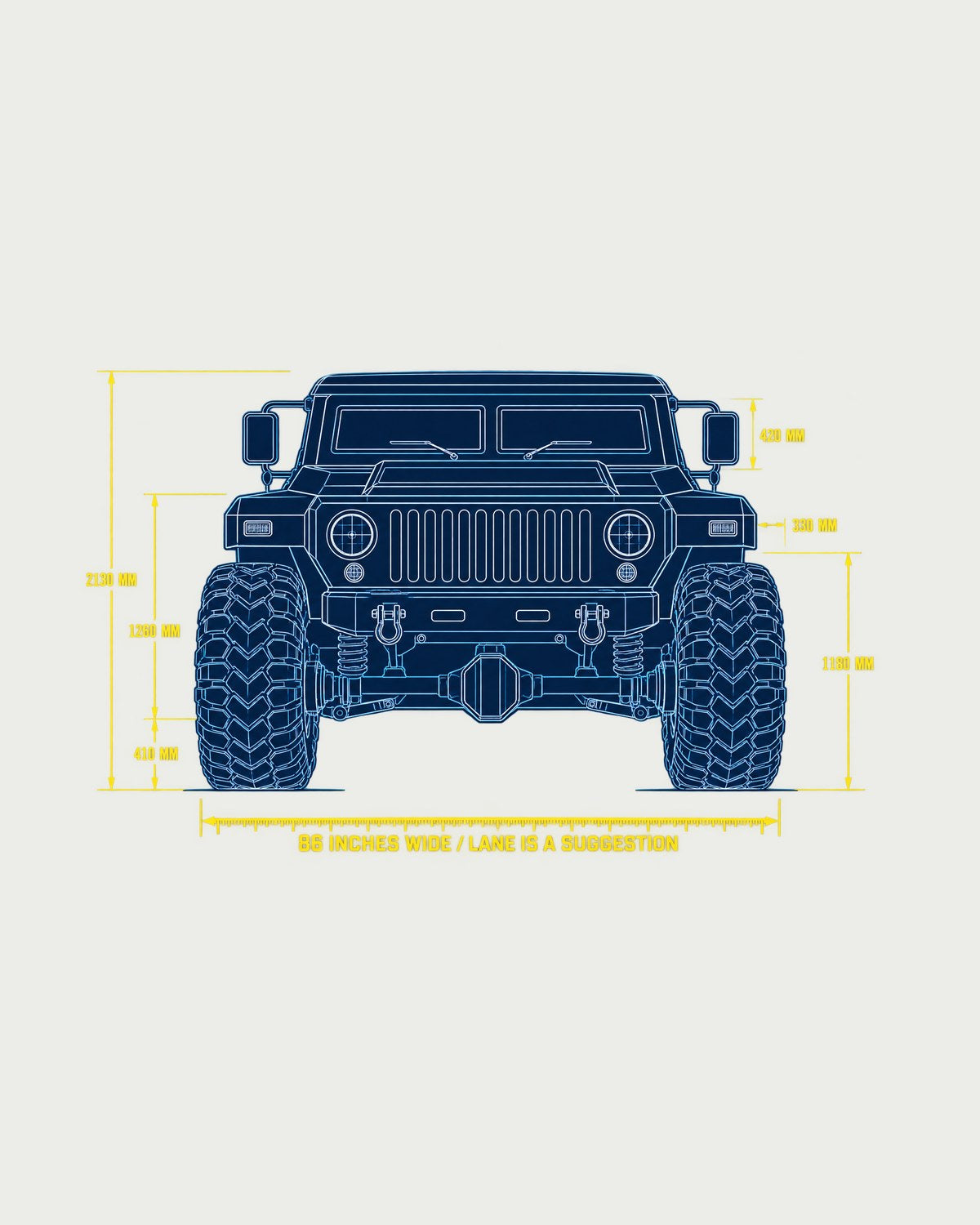 Hummer H1 M998 Lineage Width Blueprint Shirt, 86 Inches Wide design only