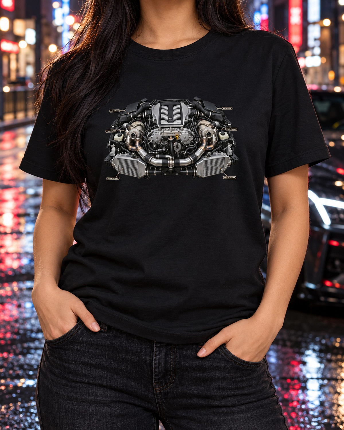 Nissan GT-R R35 Nismo Three-View Spec Table Shirt, Car Guy Gift T-Shirt Black worn hero