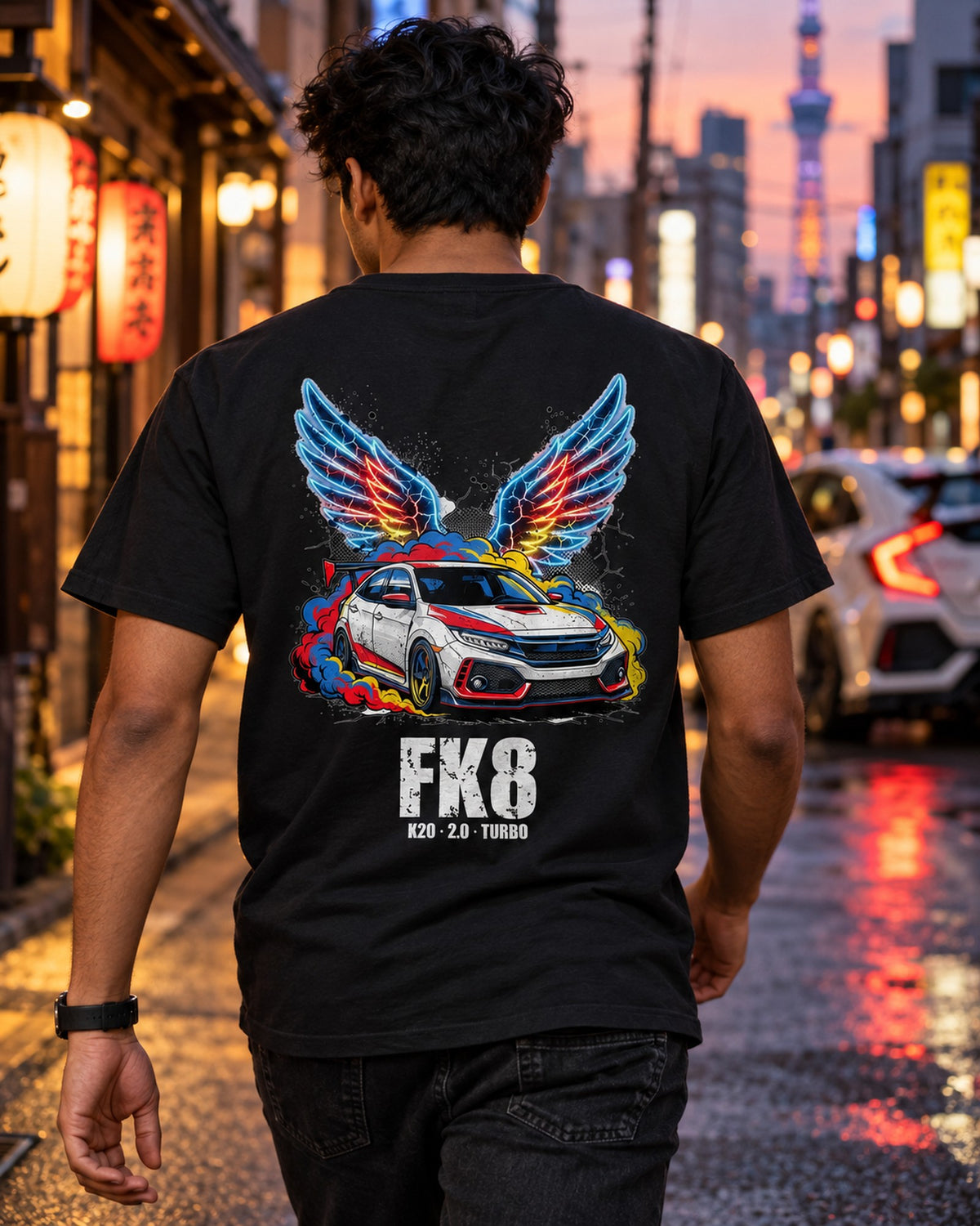 Honda Civic Type R Wings T-Shirt worn hero