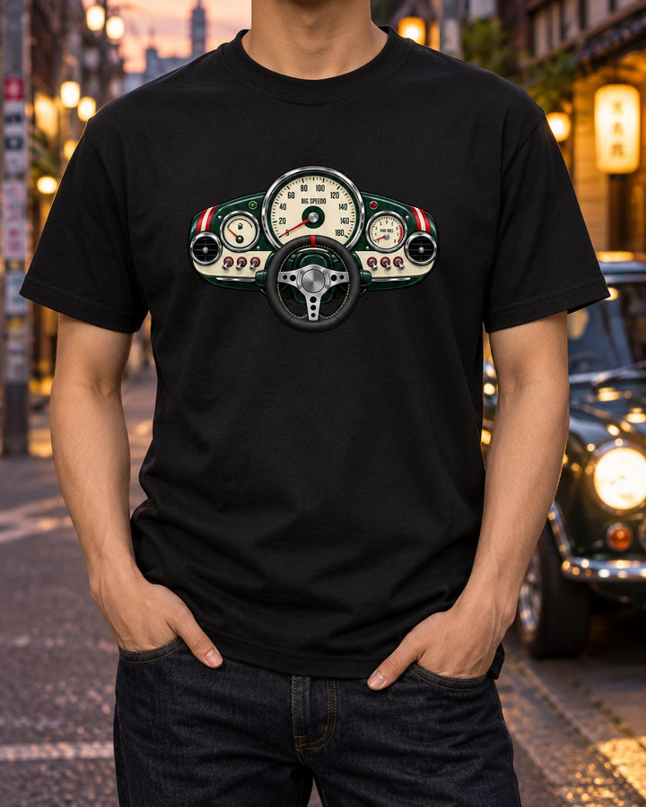 Mini Cooper S R53 Gauge Cluster Shirt, Supercharged Car Guy Tee T-Shirt Black worn hero