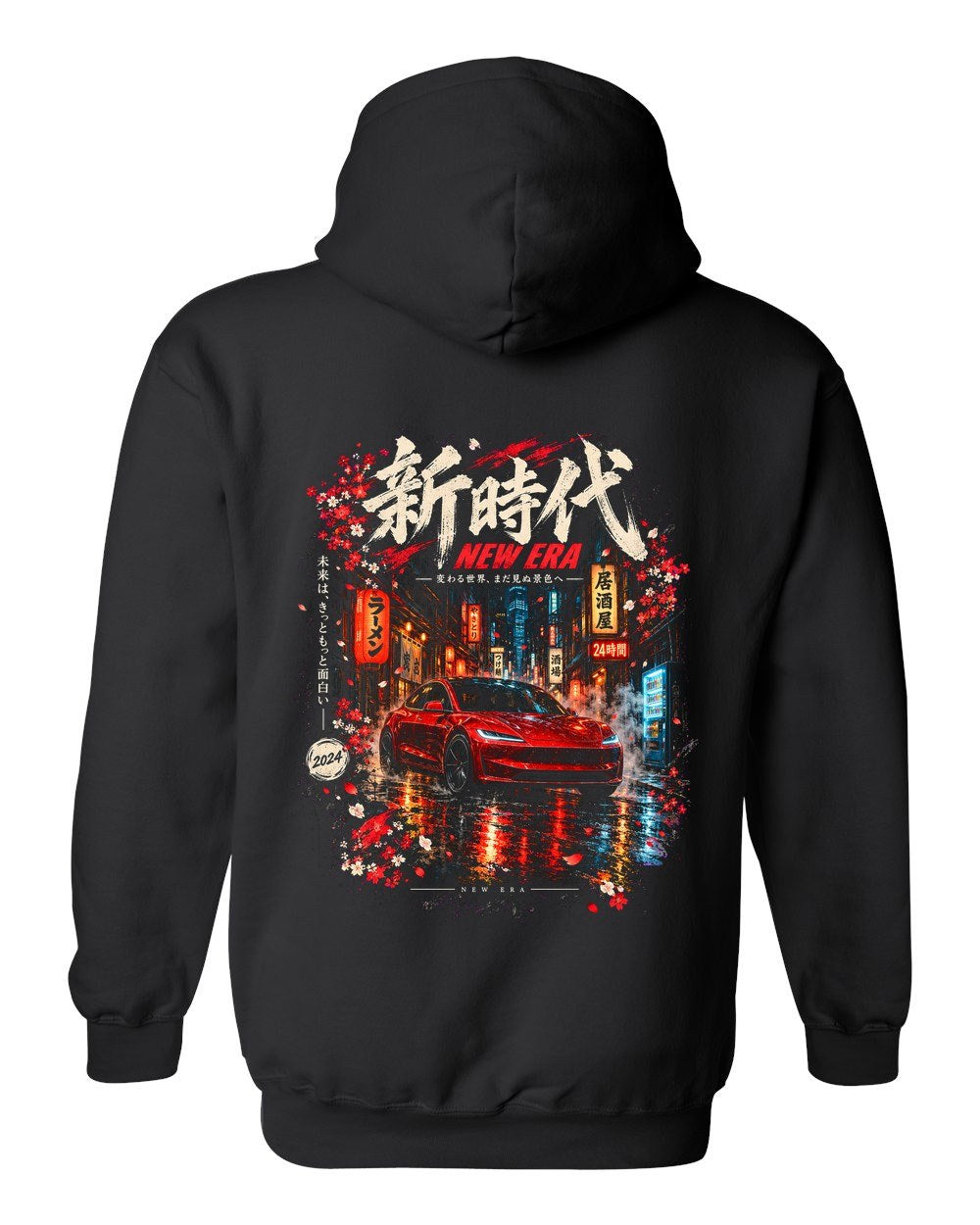 Tesla Model 3 Highland Pull Over Hoodie Black back