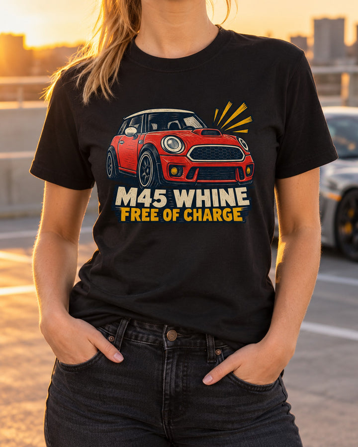 Mini Cooper S R53 M45 Supercharger Whine Linocut Shirt T-Shirt Black worn hero