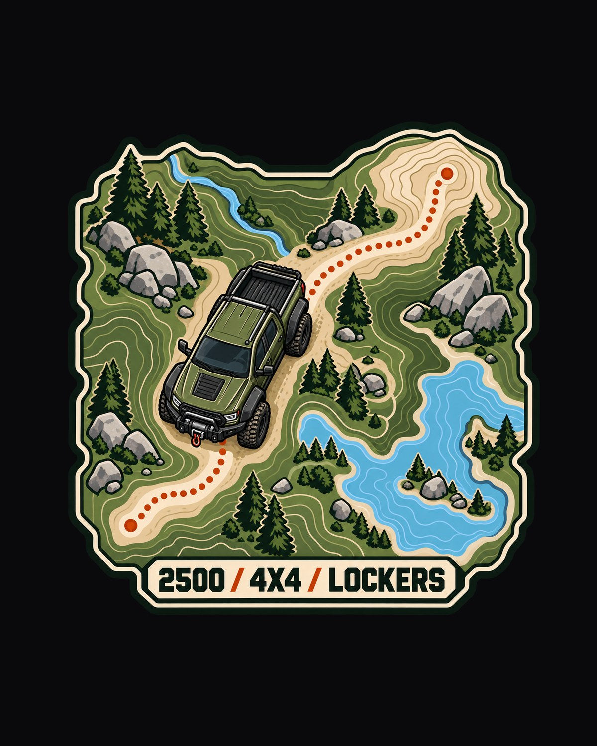 Ram Power Wagon 2500 4x4 Trail Line Topographic Map Shirt design only