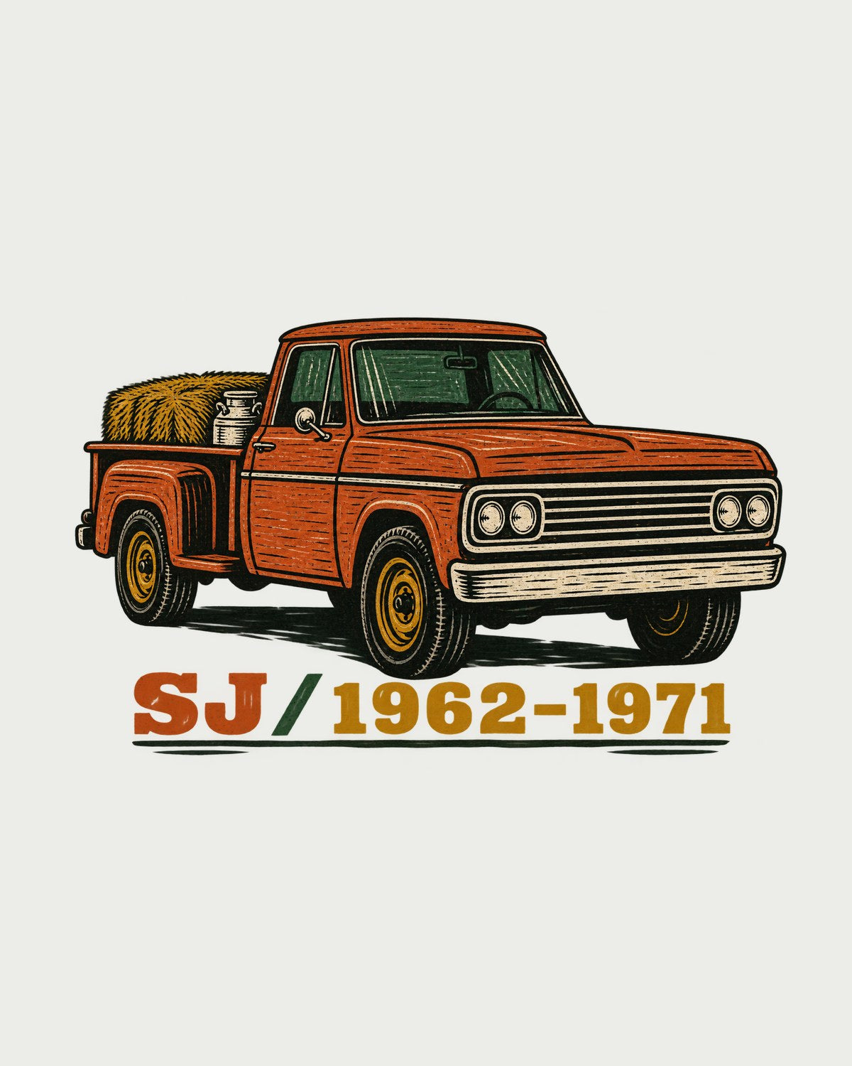 Jeep Gladiator SJ Woodcut Shirt, Vintage Pickup Gift design only