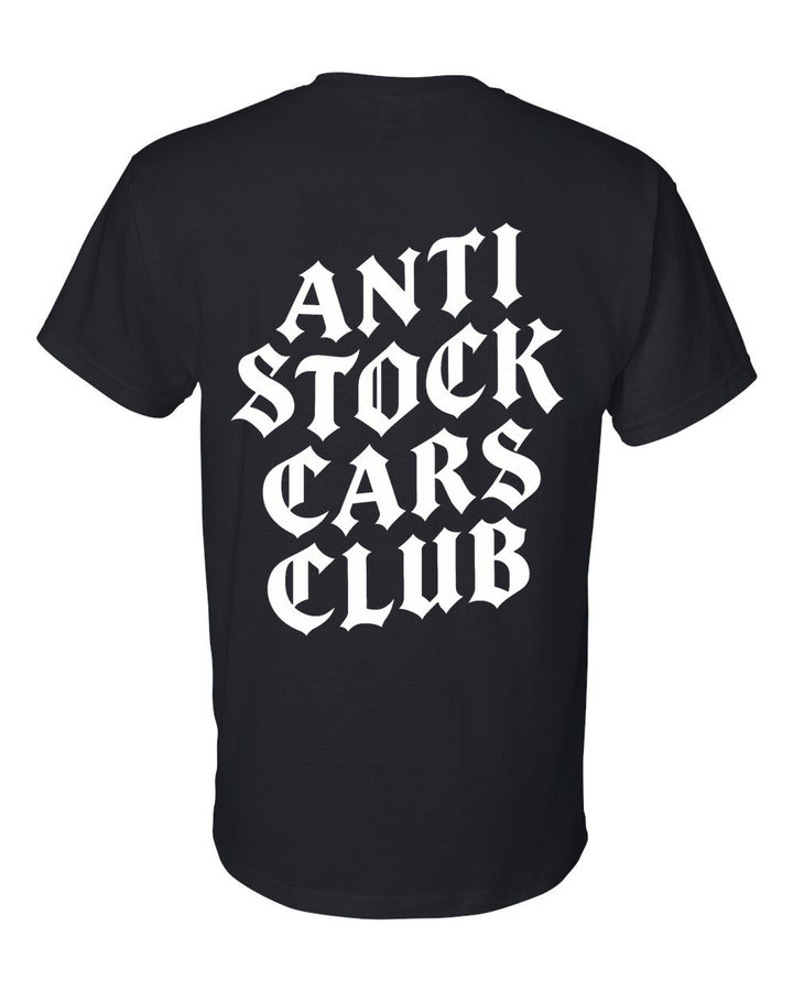 Anti Stock Cars Club Gothic Blackletter T-Shirt Black back
