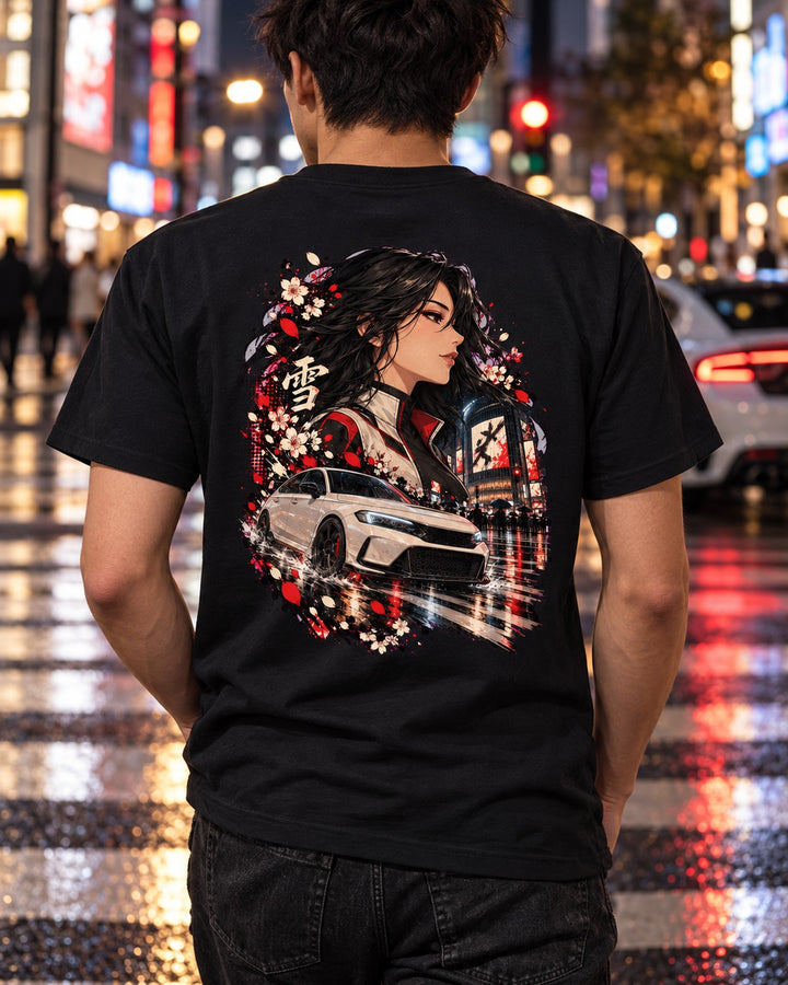 Honda Civic Type R FL5 Anime Girl Shirt, Hoodie & More T-Shirt Black worn hero