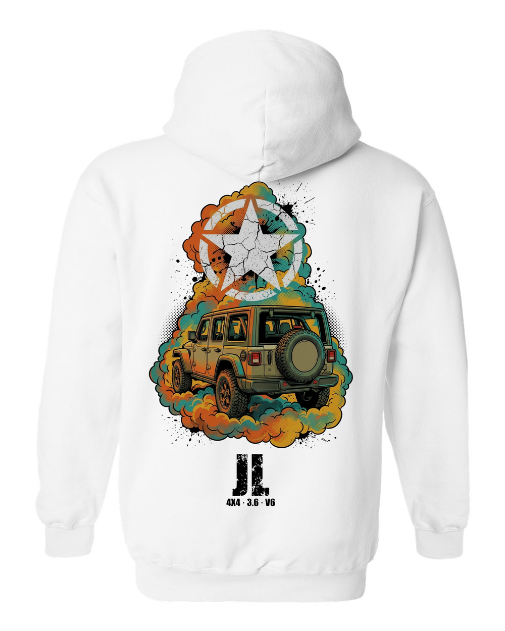 Pull Over Hoodie White back