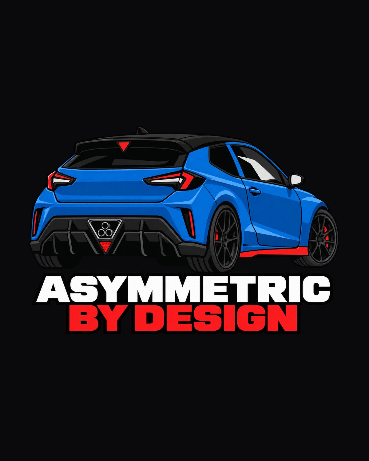 Hyundai Veloster N JS Rear Three-Quarter Minimal Vector Tee design only