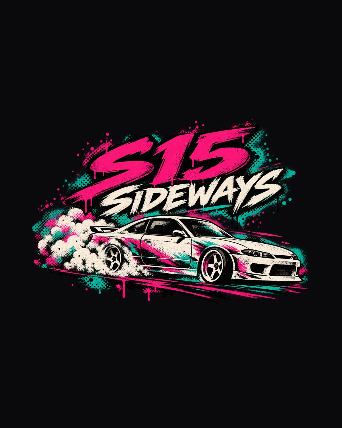 Nissan Silvia S15 Sideways Stencil Street Art Shirt design only