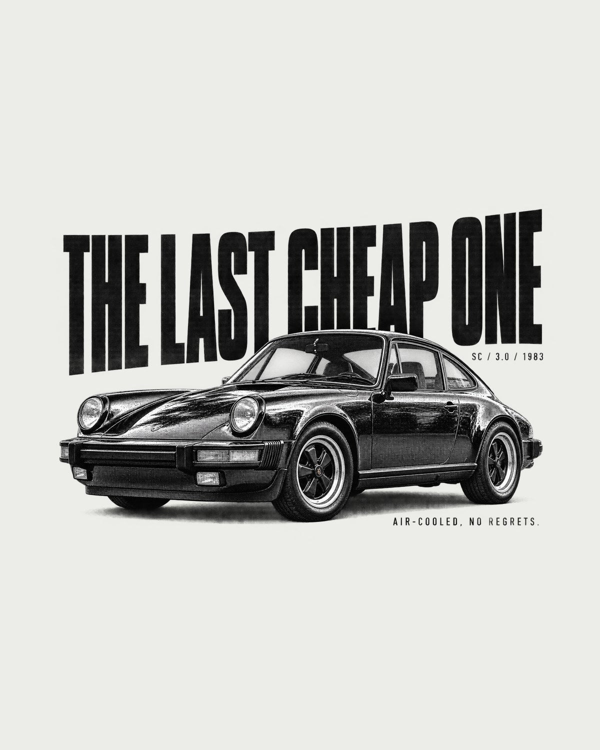 Porsche 911 SC Halftone Shirt, The Last Cheap One, Air-Cooled design only