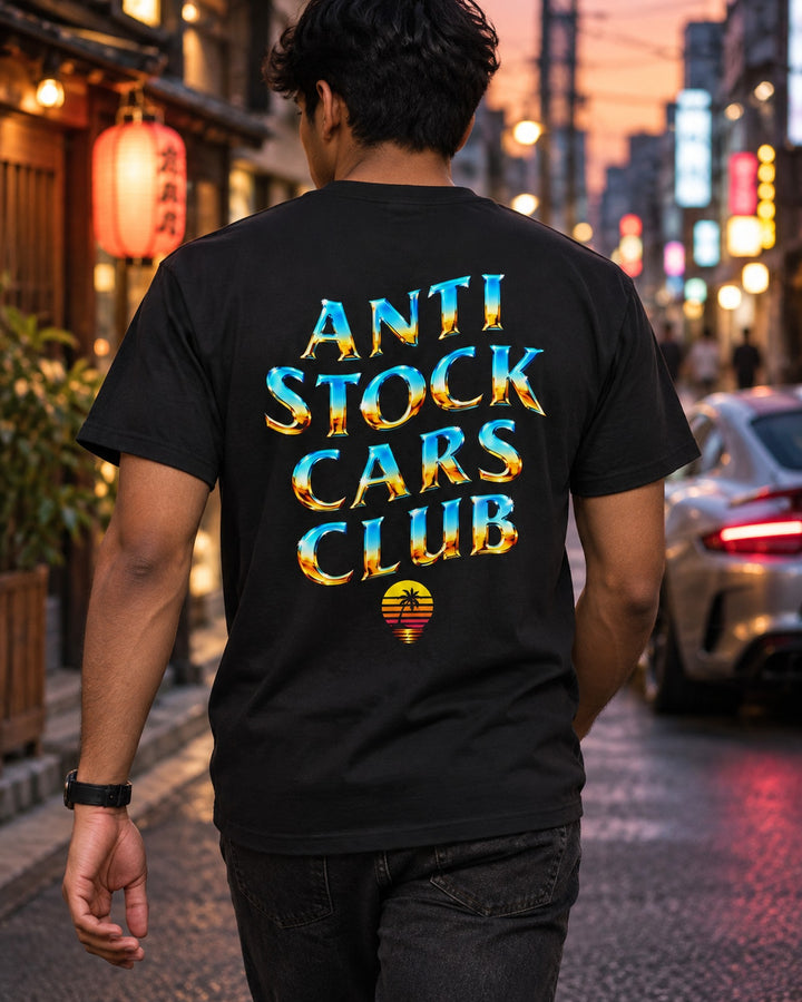 Anti Stock Cars Club Vaporwave Shirt, Hoodie & More T-Shirt Black worn hero