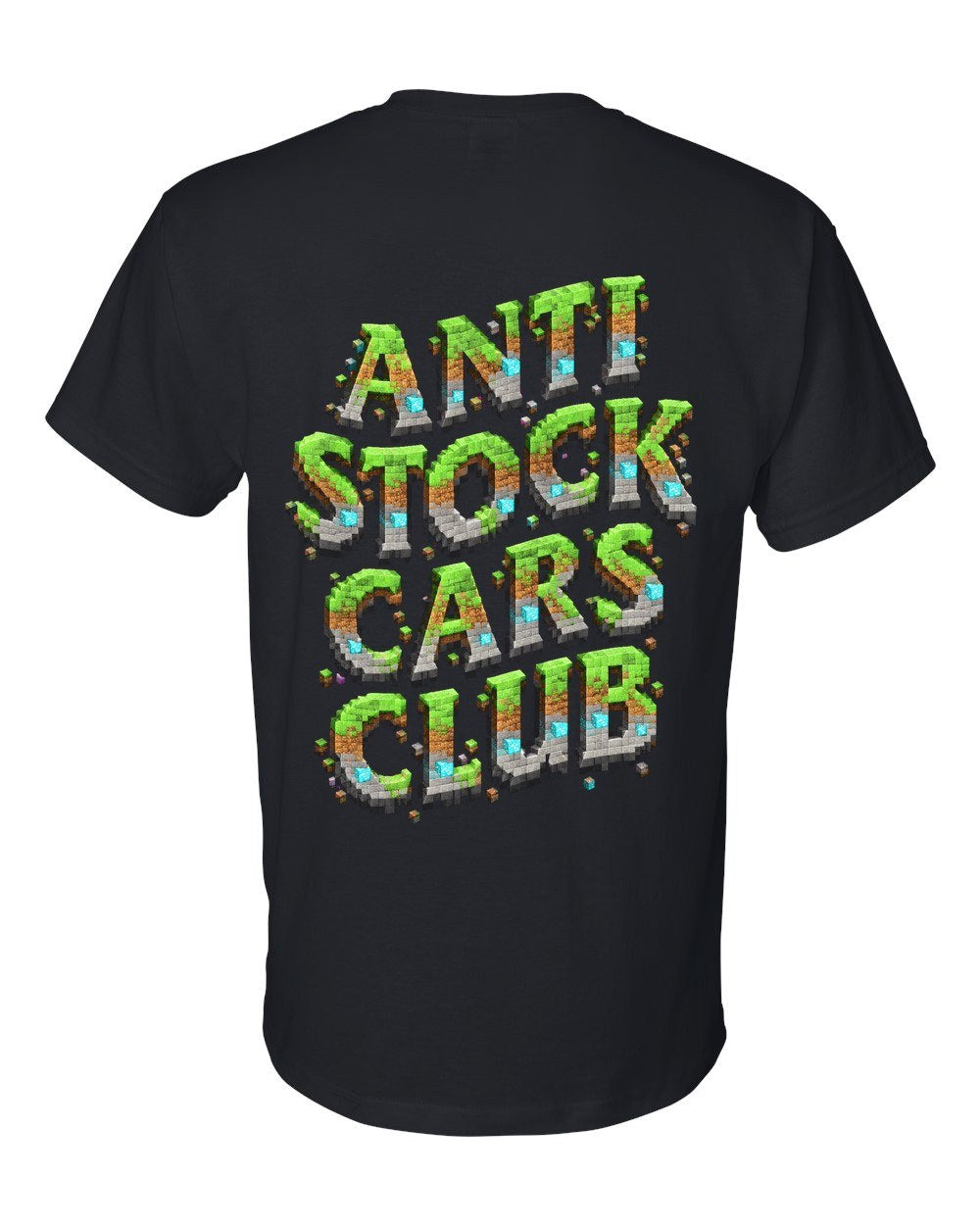 Anti Stock Cars Club Blocky Voxel T-Shirt Black back