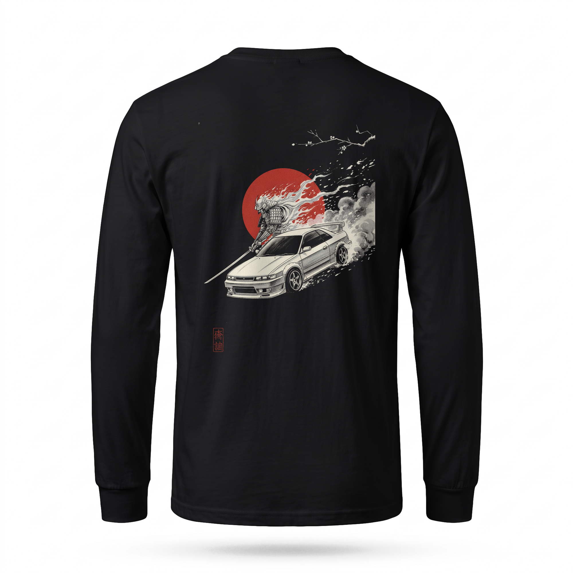 Ember Draw — Skyline Samurai Sumi Ink Full-Back Long Sleeve — Black back