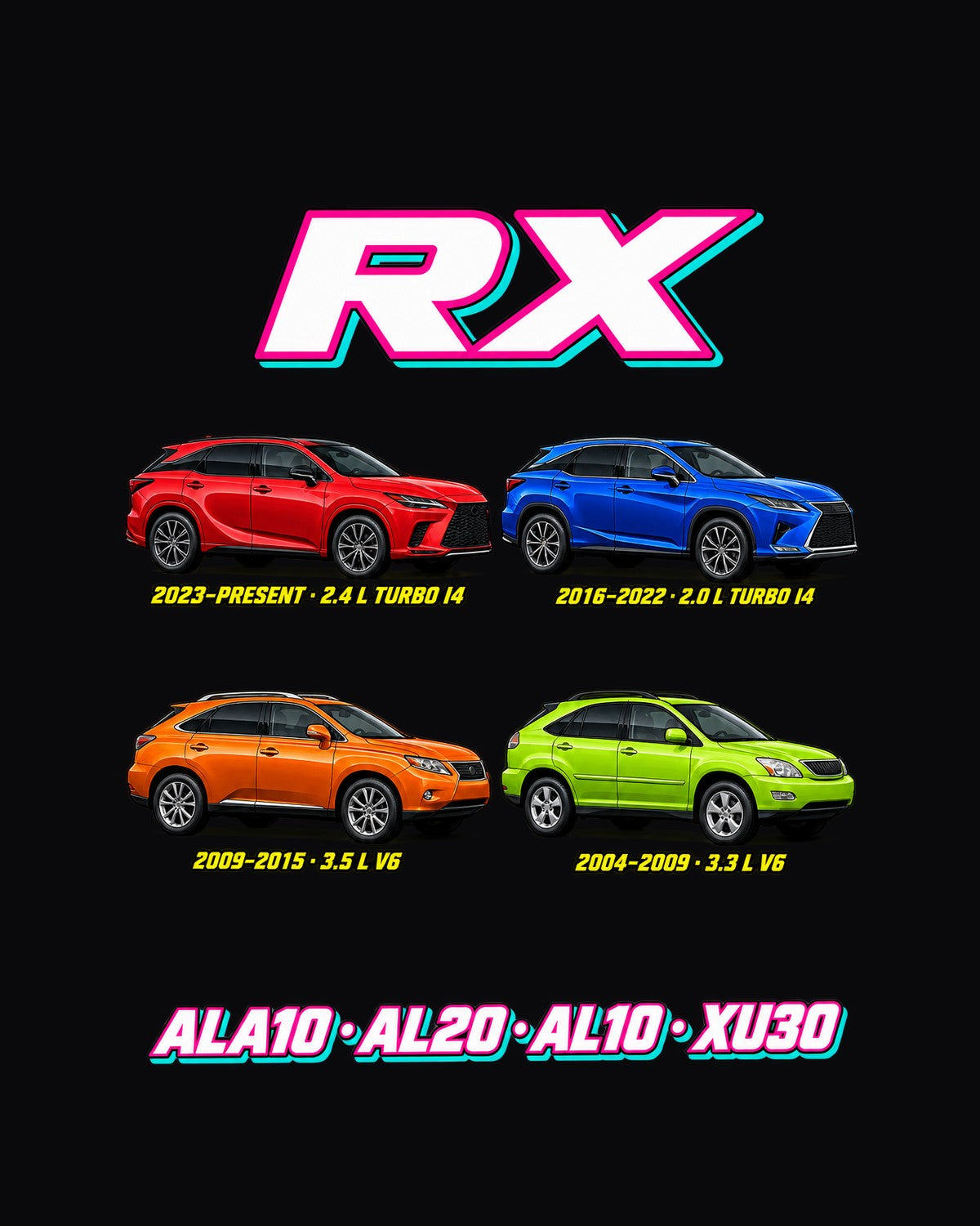 Lexus RX Evolution Poster Full-Back Graphic Tee design only