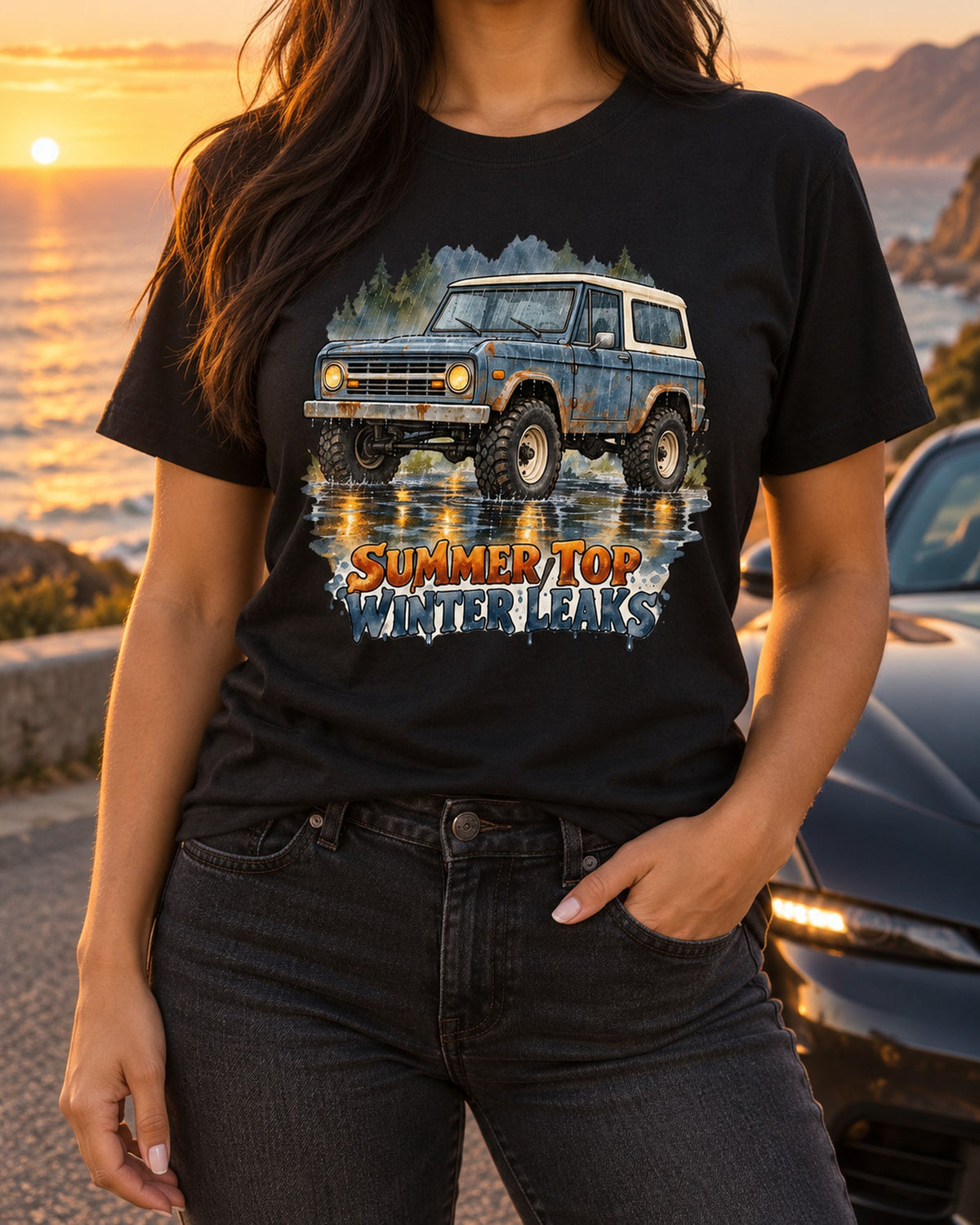 1969 Chevrolet K5 Blazer Watercolour Wet Window Shirt T-Shirt Black worn hero