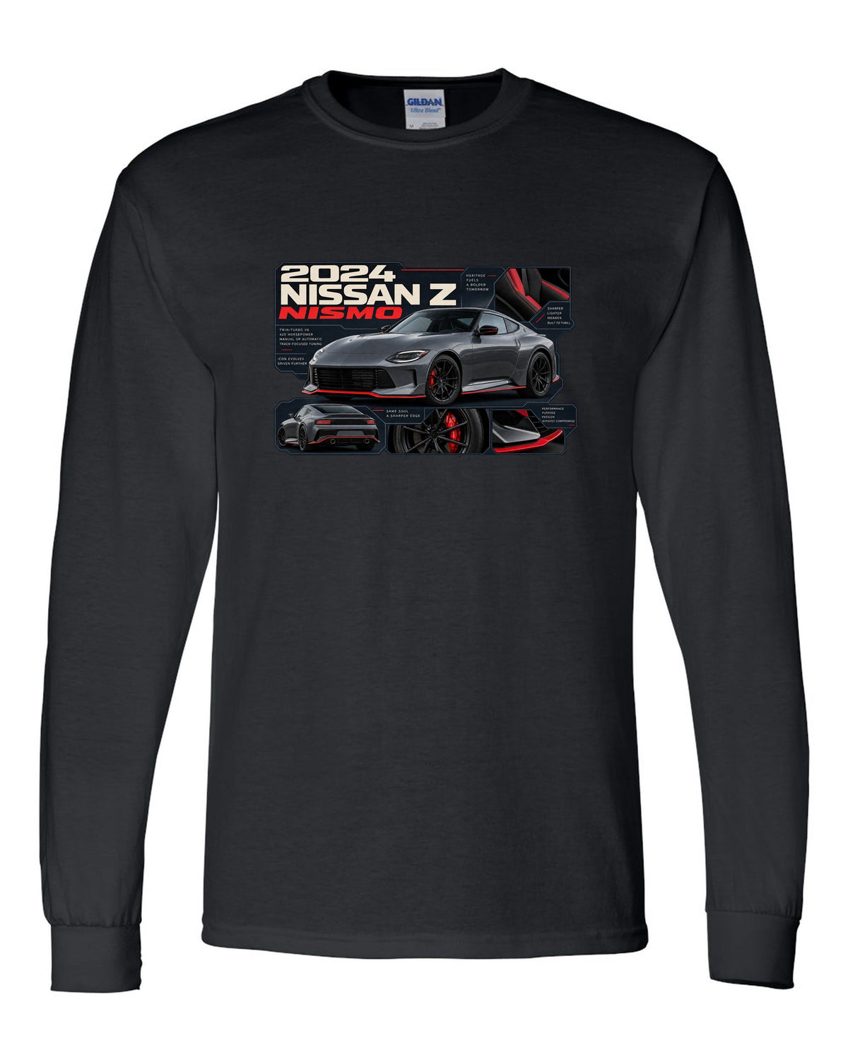 Nissan GT-R50 Italdesign Dossier black long sleeve front view with the design