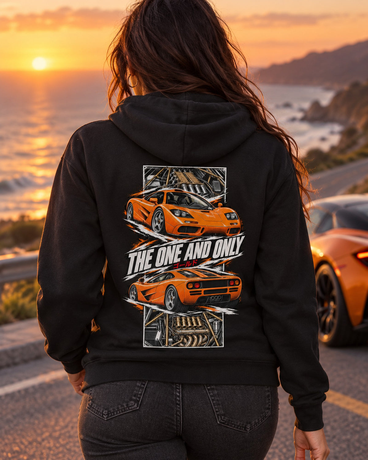 Mclaren F1 Torn Poster Full-Back Graphic Tee Zip Hoodie Black worn hero