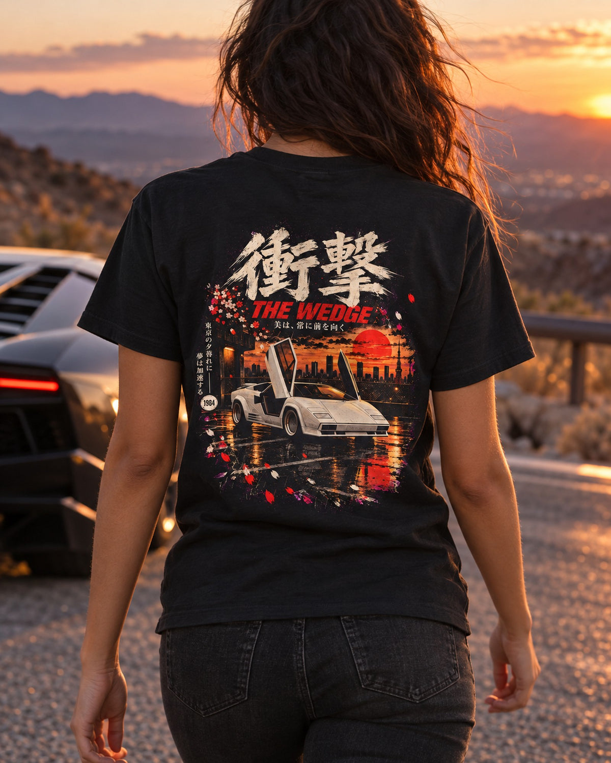 Lamborghini Countach The Wedge Shirt, Hoodie & More T-Shirt Black worn hero