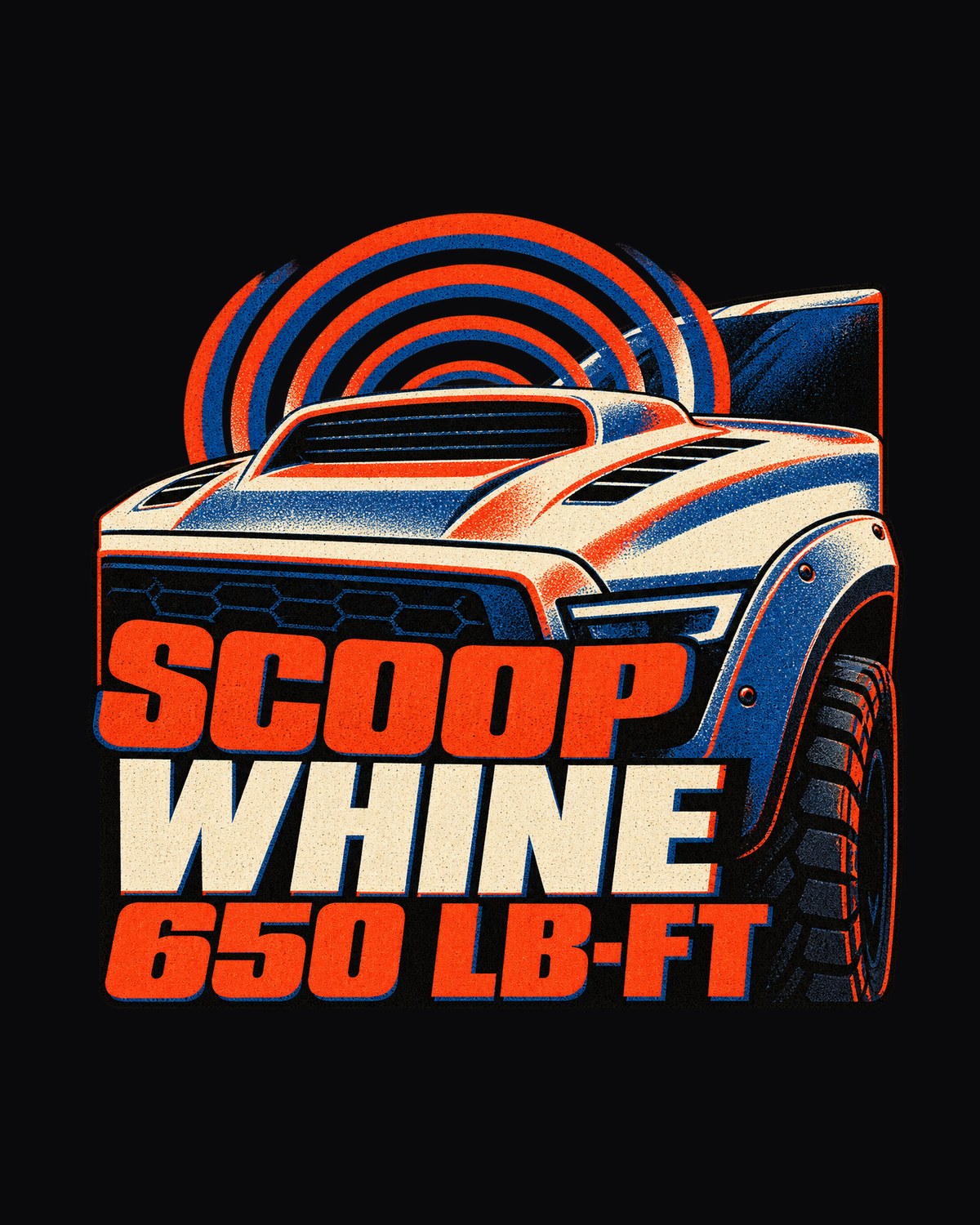 Ram 1500 TRX Scoop and Whine Riso Print Shirt, 650 lb-ft design only