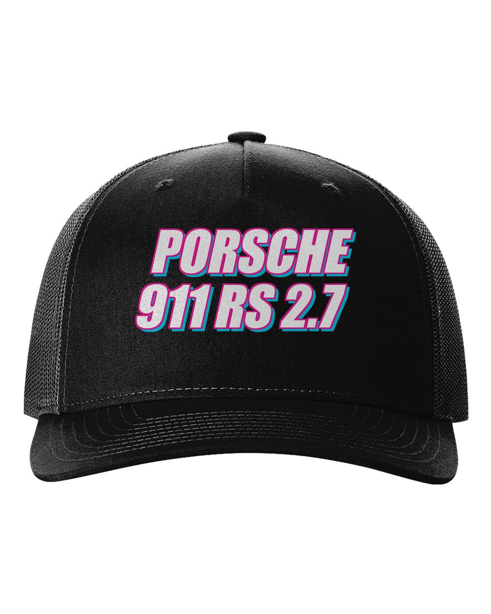 black hat front view with car name