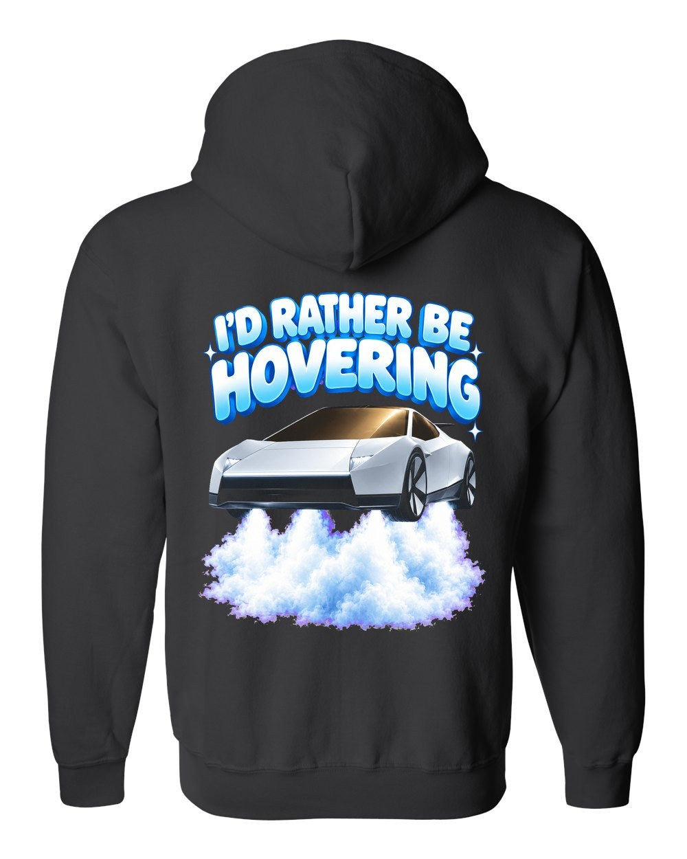 Tesla Roadster Rather Be Hovering Zip Hoodie Black back