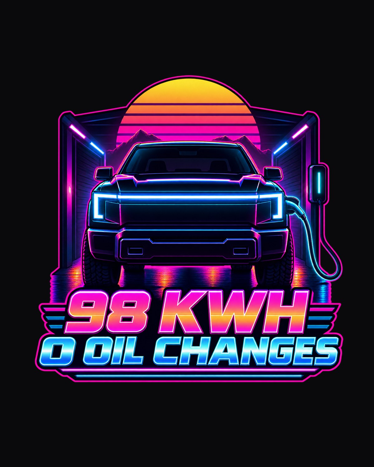 Ford F-150 Lightning EV Synthwave Charging Lightbar Tee design only