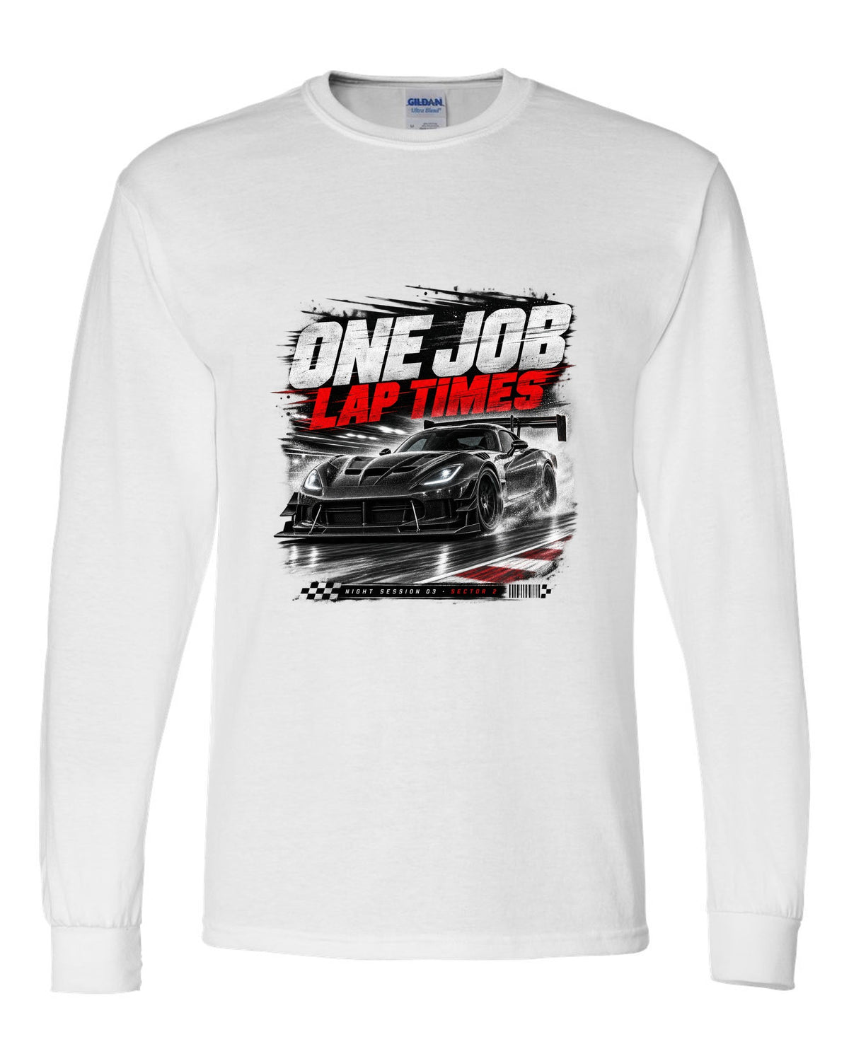 2016 Dodge Viper ACR Extreme VX I low front three-quarter race poster print white long sleeve front view with the design