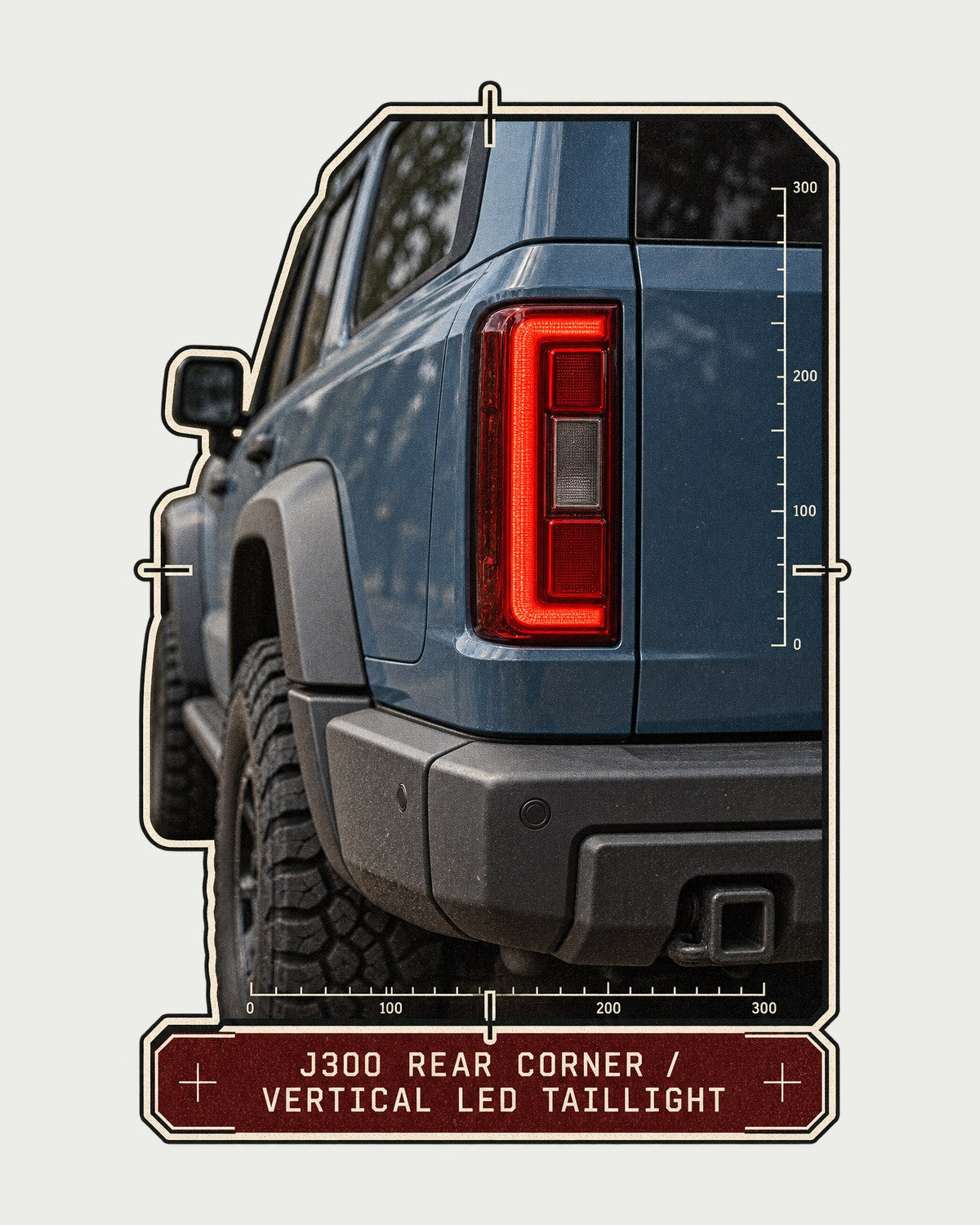 Toyota Land Cruiser 300 J300 Vertical LED Taillight Macro Tee design only