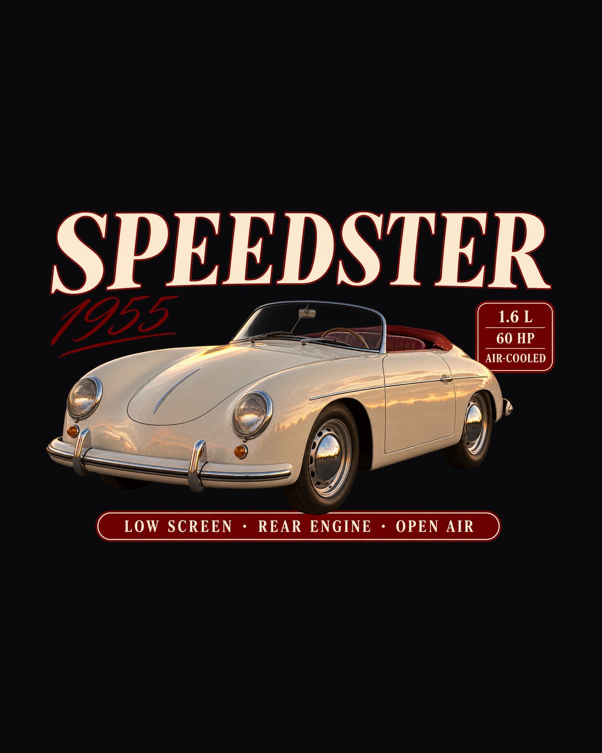 Porsche 356 Speedster Archive Panel Shirt, Air-Cooled Car Gift design only
