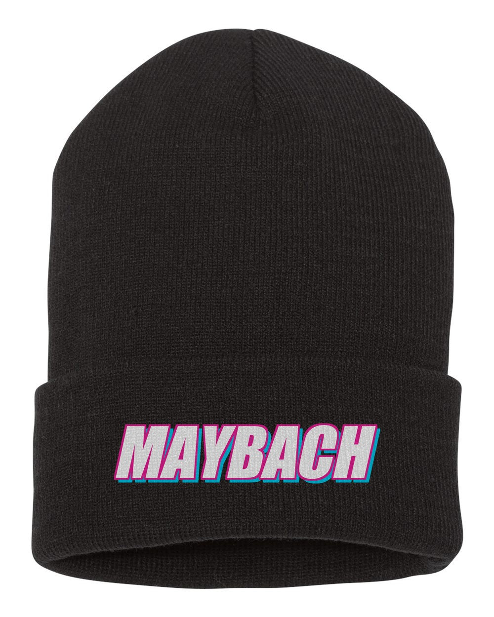 Maybach black beanie front view with car name