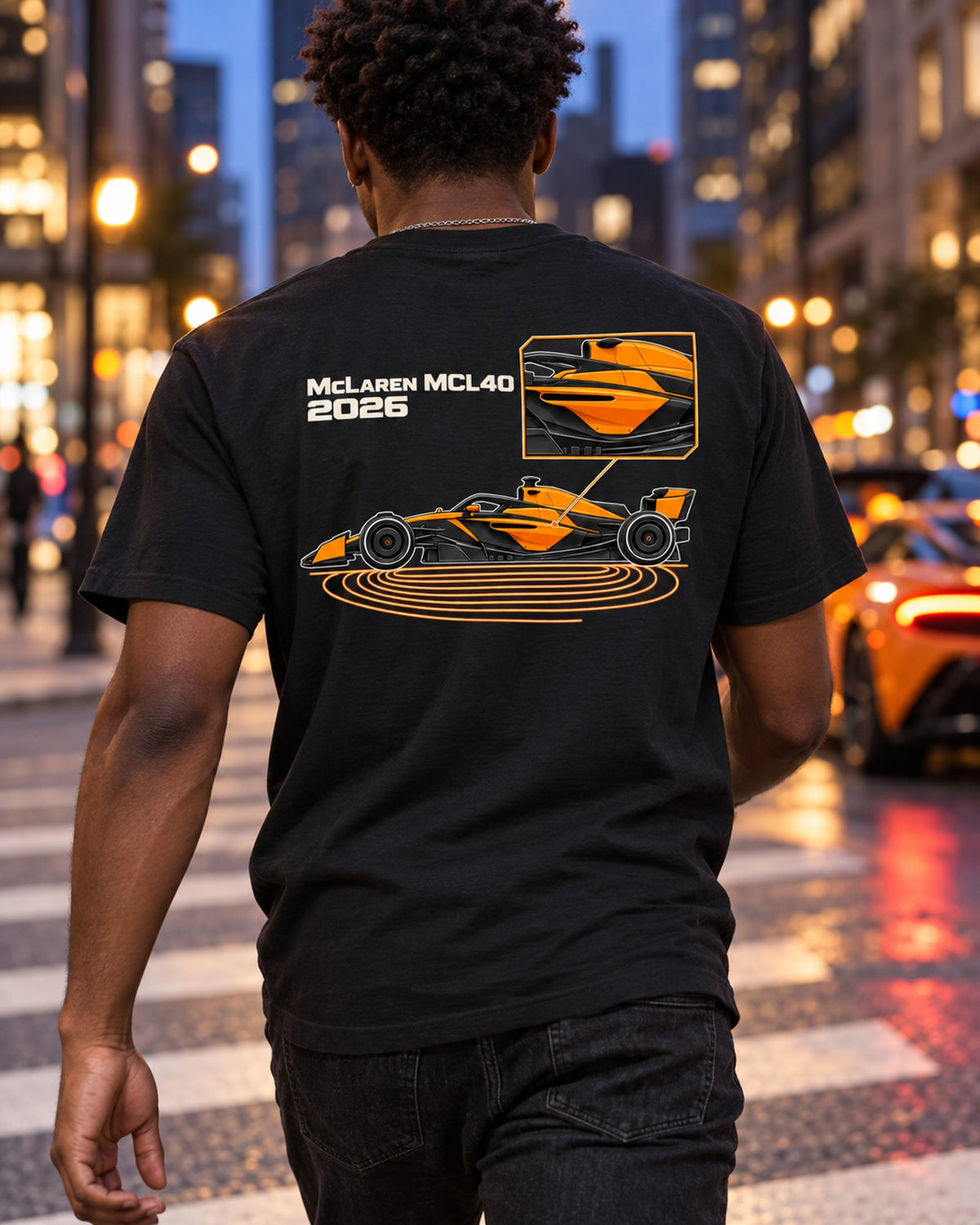 McLaren MCL40 F1 2026 Sidepod Flow Shirt, Formula 1 Fan Tee T-Shirt Black worn hero