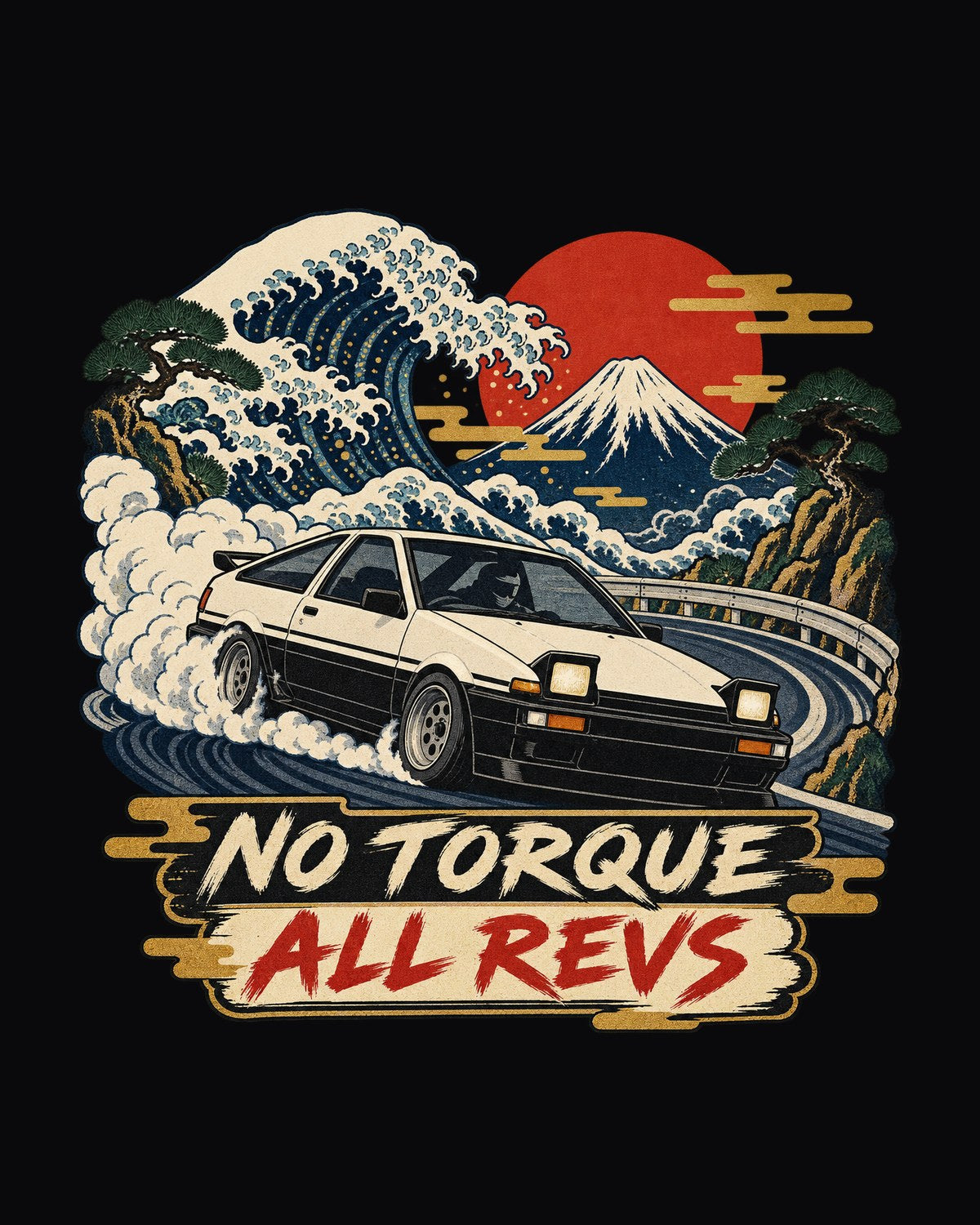 Toyota Sprinter Trueno AE86 Ukiyo-e Shirt, No Torque design only