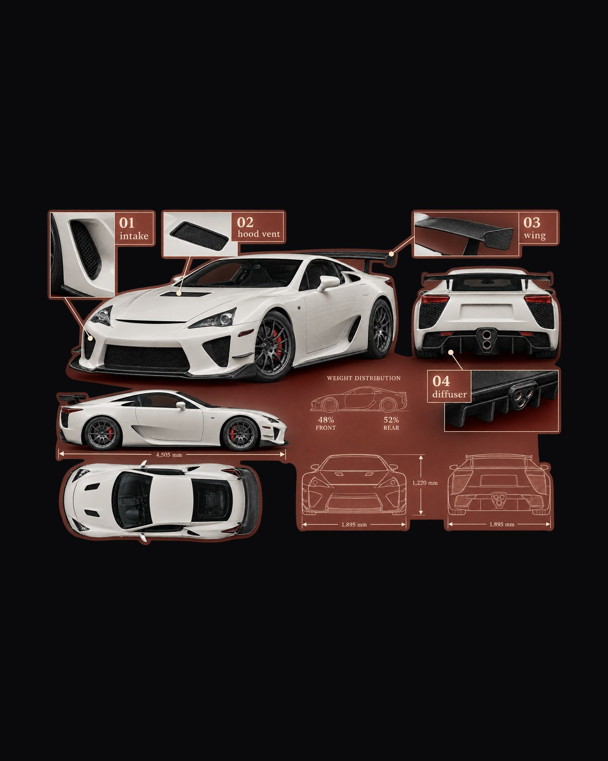 Lexus RC F Track Edition Aero Callout Shirt, 2020 Tee design only
