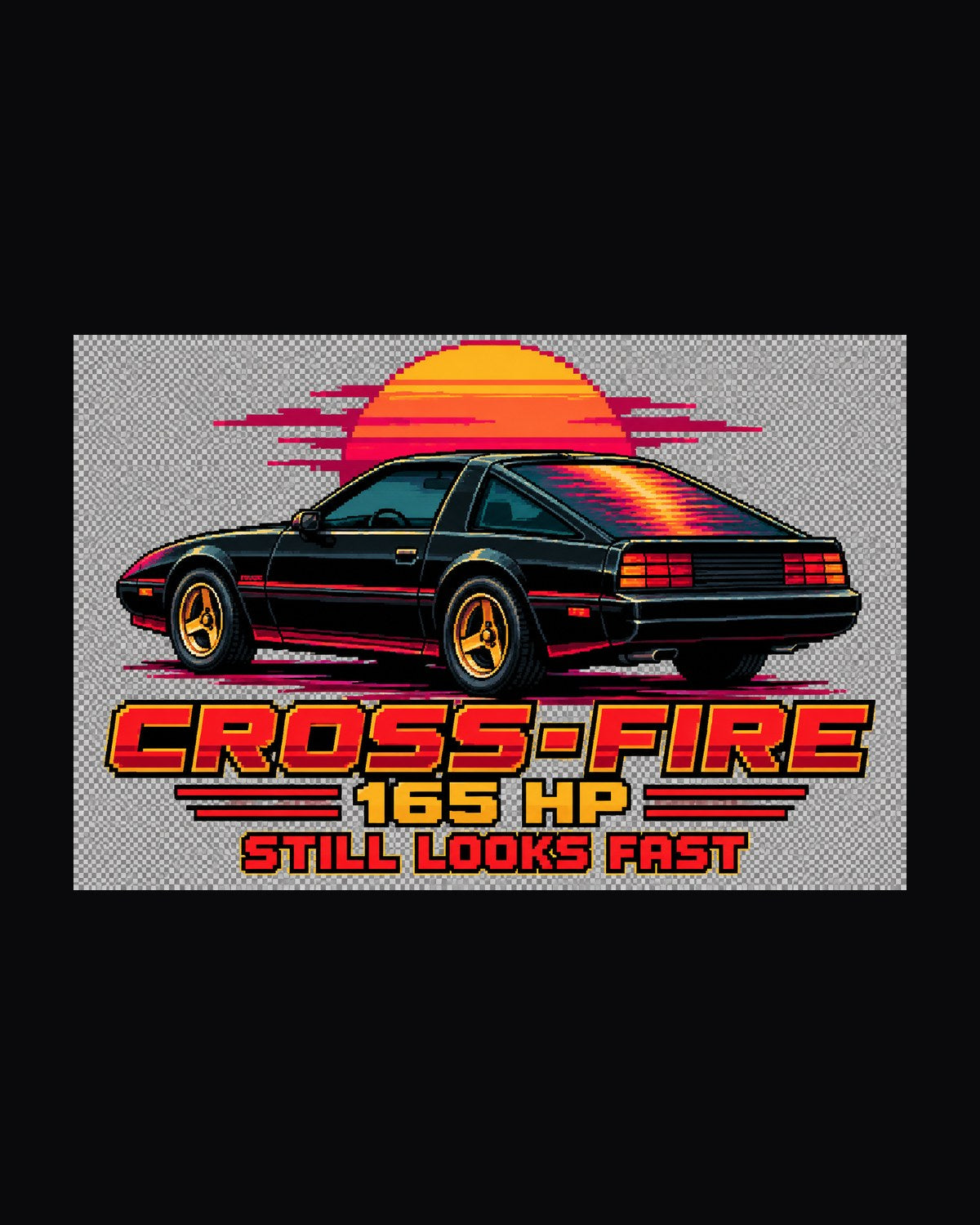 Camaro Z28 1982 Cross-Fire Pixel Art Tee, Third Gen design only
