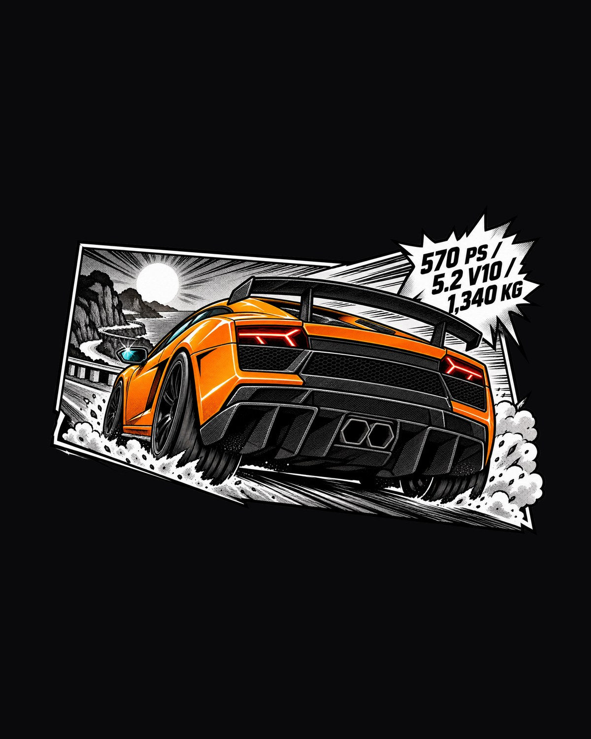 Lamborghini Gallardo LP570-4 Superleggera Manga Panel Tee design only