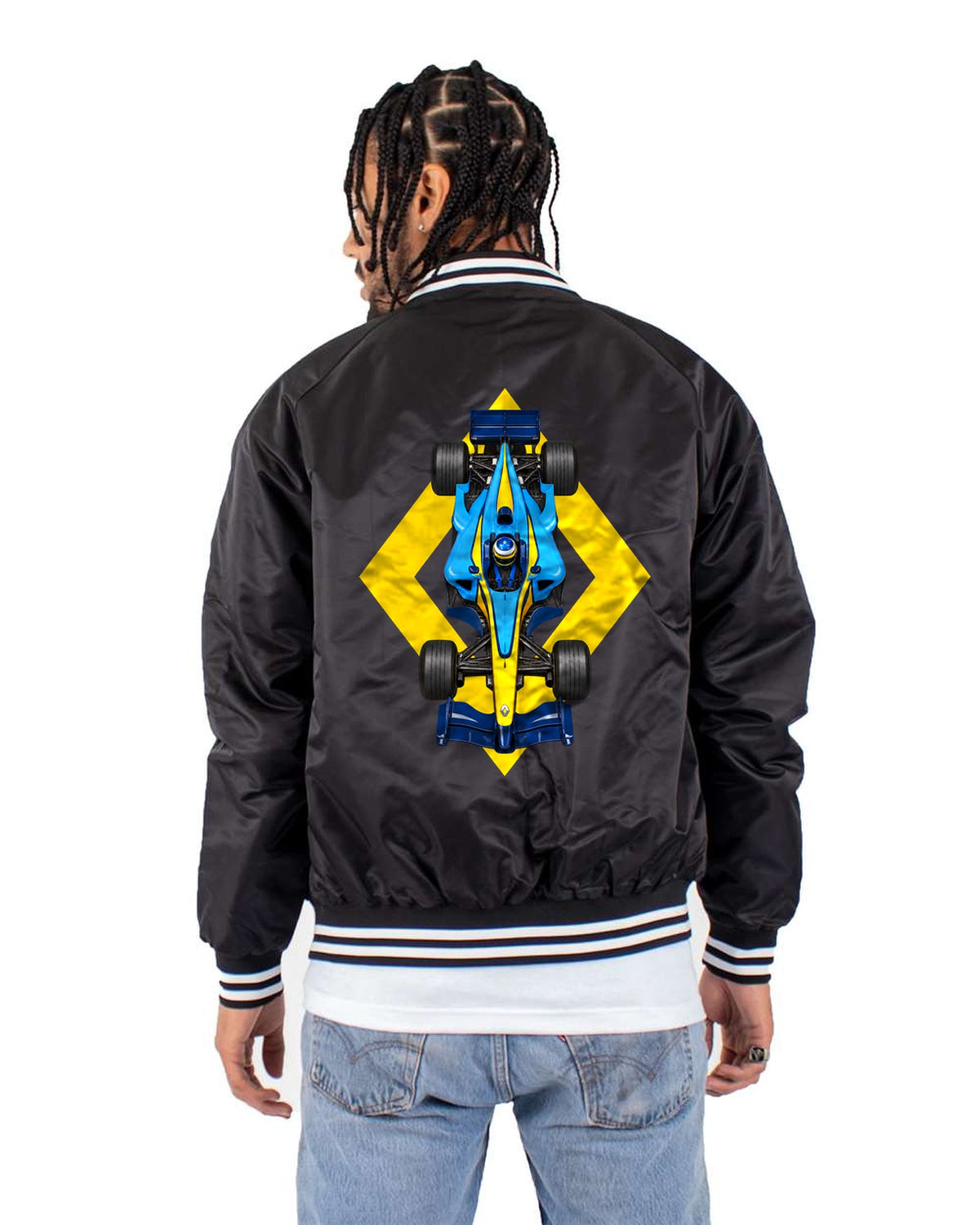 Renault R25 2005 Classic F1 Overhead Poster Shirt, Formula 1 Tee Bomber Jacket Black back