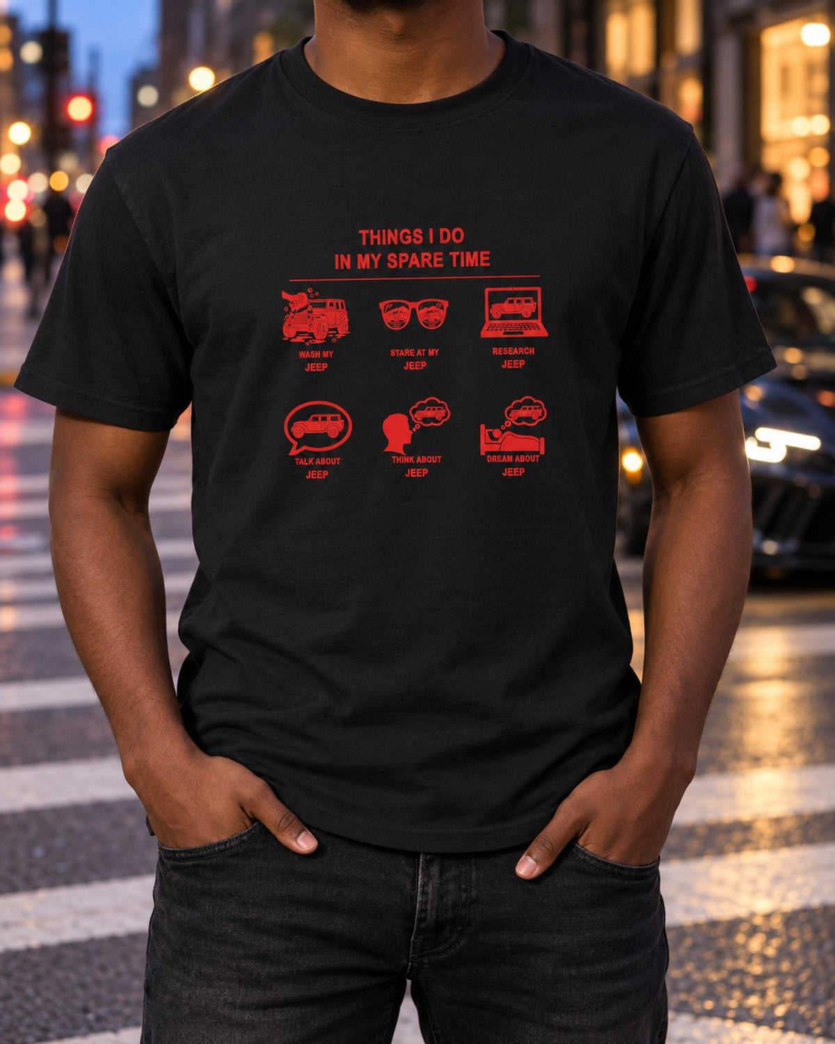 Jeep Things I Do Shirt, Hoodie & More T-Shirt Black worn hero