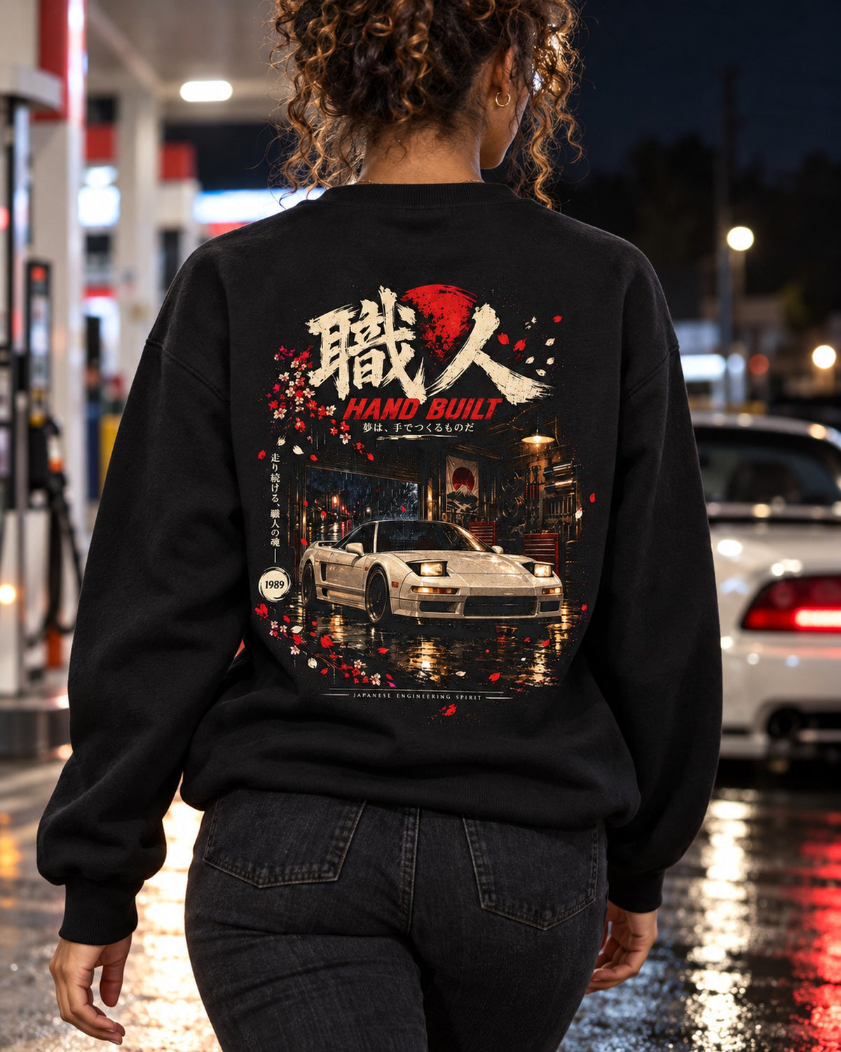 Honda NSX NA1 Hand Built Shirt, Hoodie & More Crewneck Black worn hero