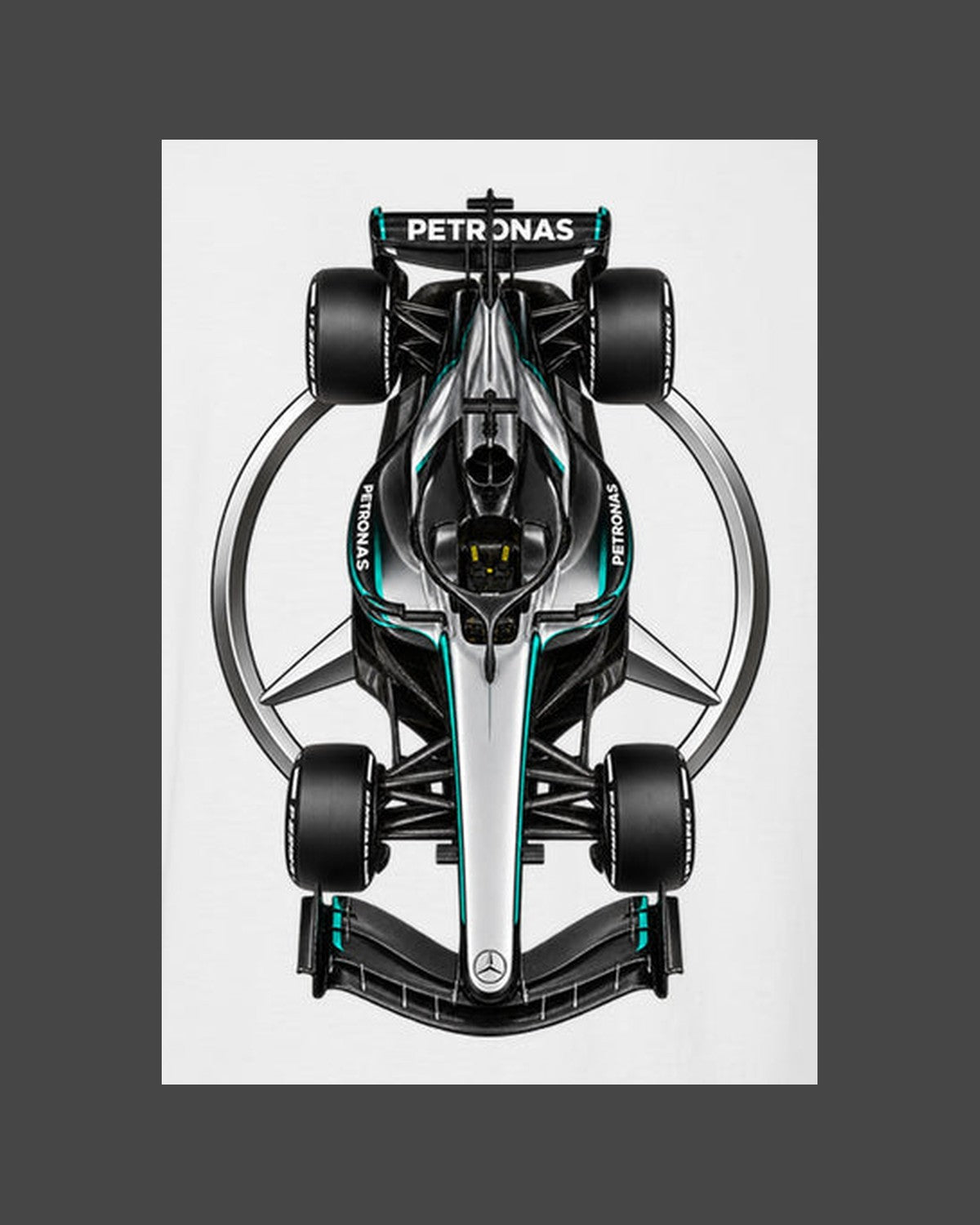 Mercedes W17 2026 F1 Overhead Poster Shirt, Formula 1 Tee, Design 12 design only