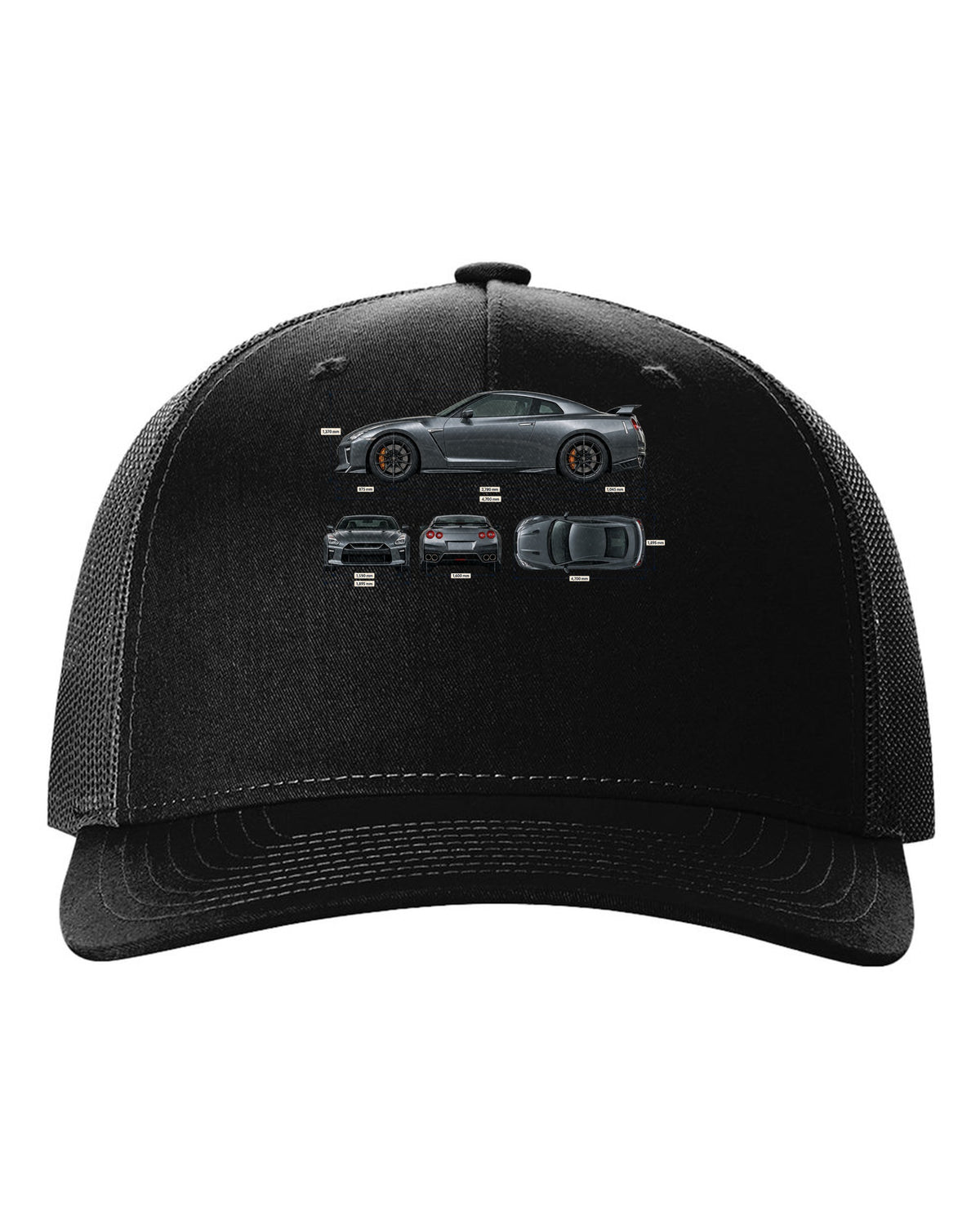 Nissan GT-R50 Italdesign Spec Poster black hat front view with the design
