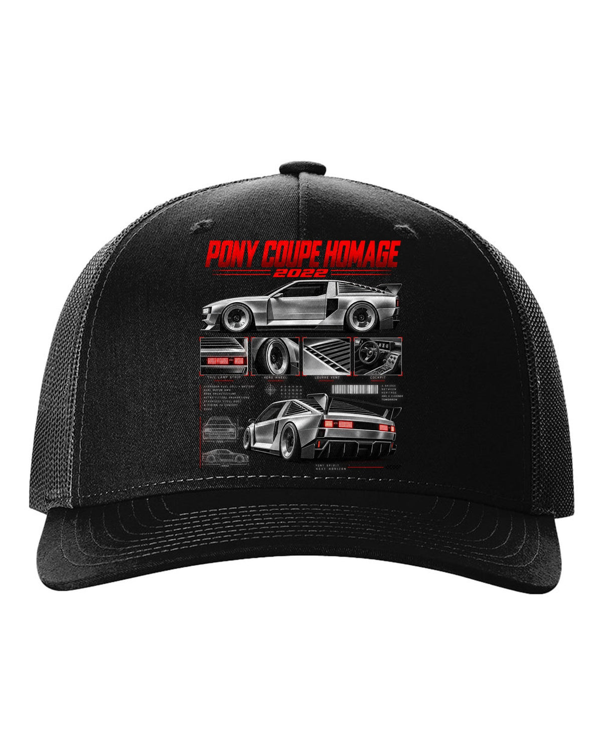 Hyundai N Vision 74 Dossier black hat front view with the design
