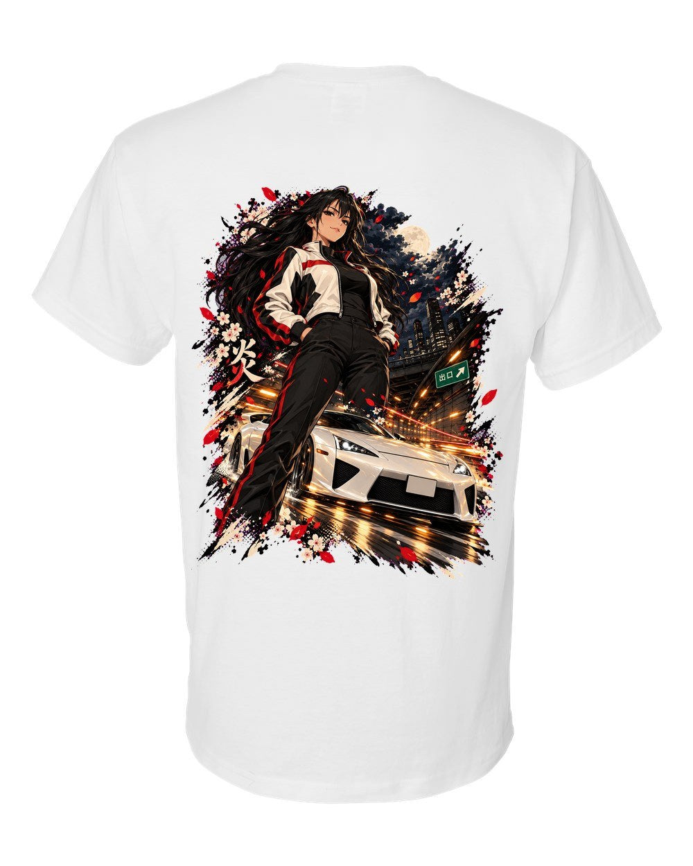 Lexus LFA Anime Girl T-Shirt White back