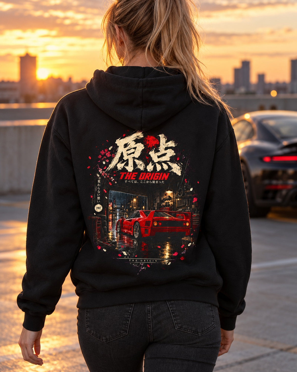 Ferrari F40 The Origin Shirt, Hoodie & More Pull Over Hoodie Black worn hero
