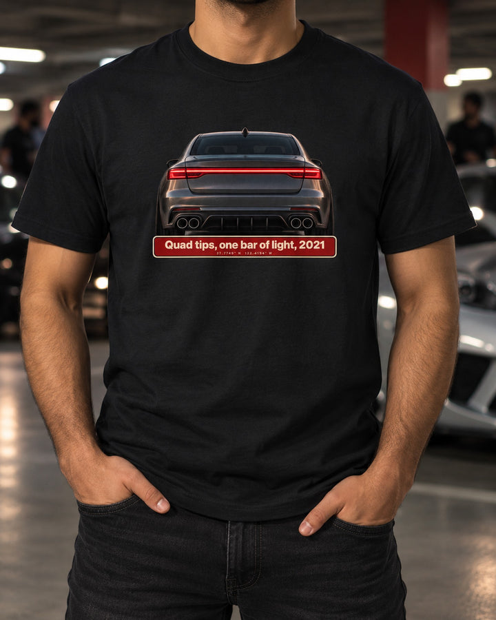 Acura TLX Type S Taillight Macro Shirt, Quad Tips Car Tee T-Shirt Black worn hero