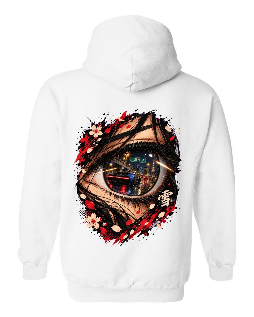 Bugatti Chiron Anime Girl Pull Over Hoodie White back