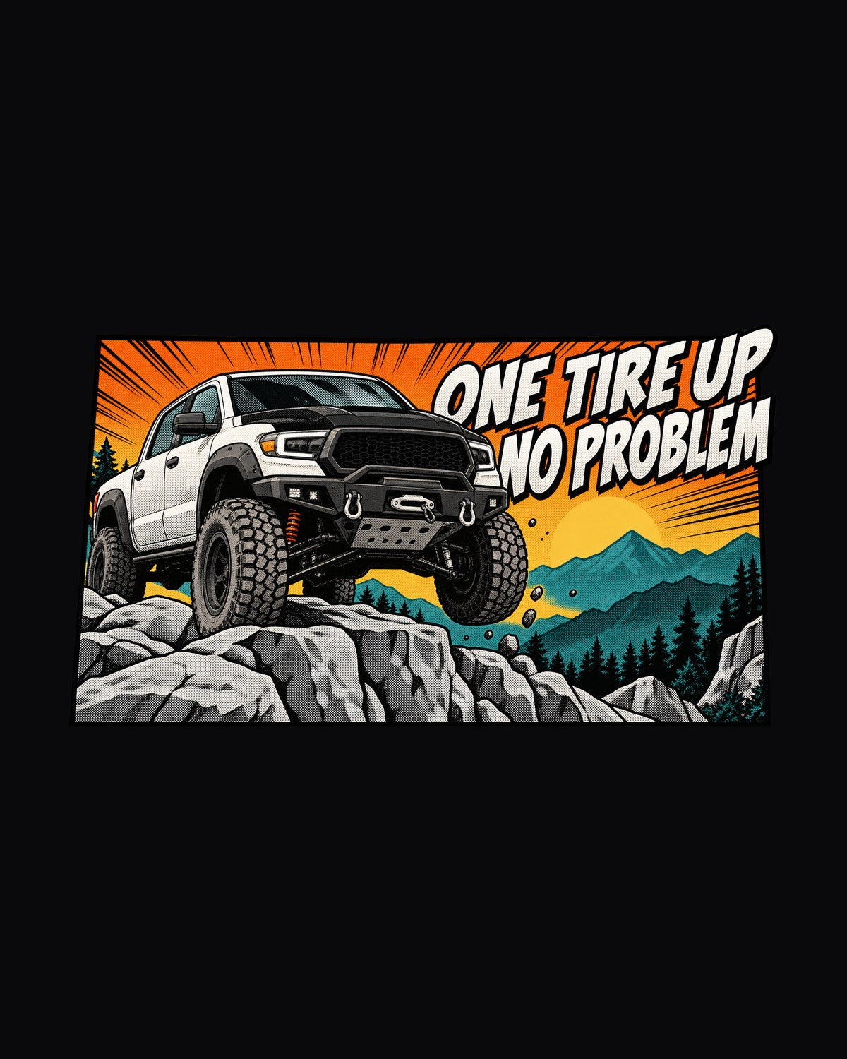 Ram Power Wagon 2500 Ledge Crawler Retro Manga Panel Shirt design only