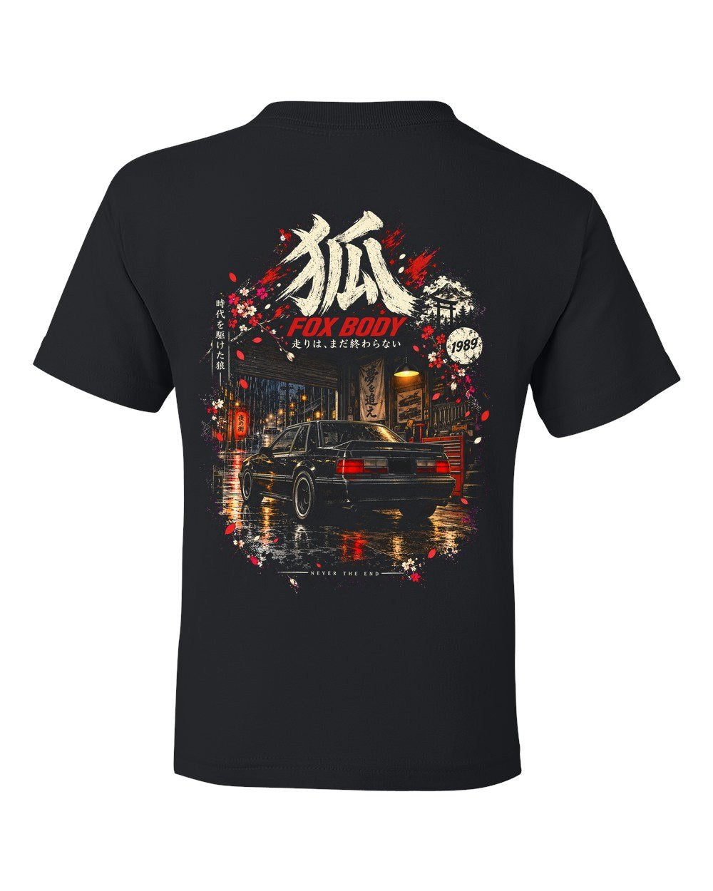 Ford Mustang Fox Body Kids Tee Black back